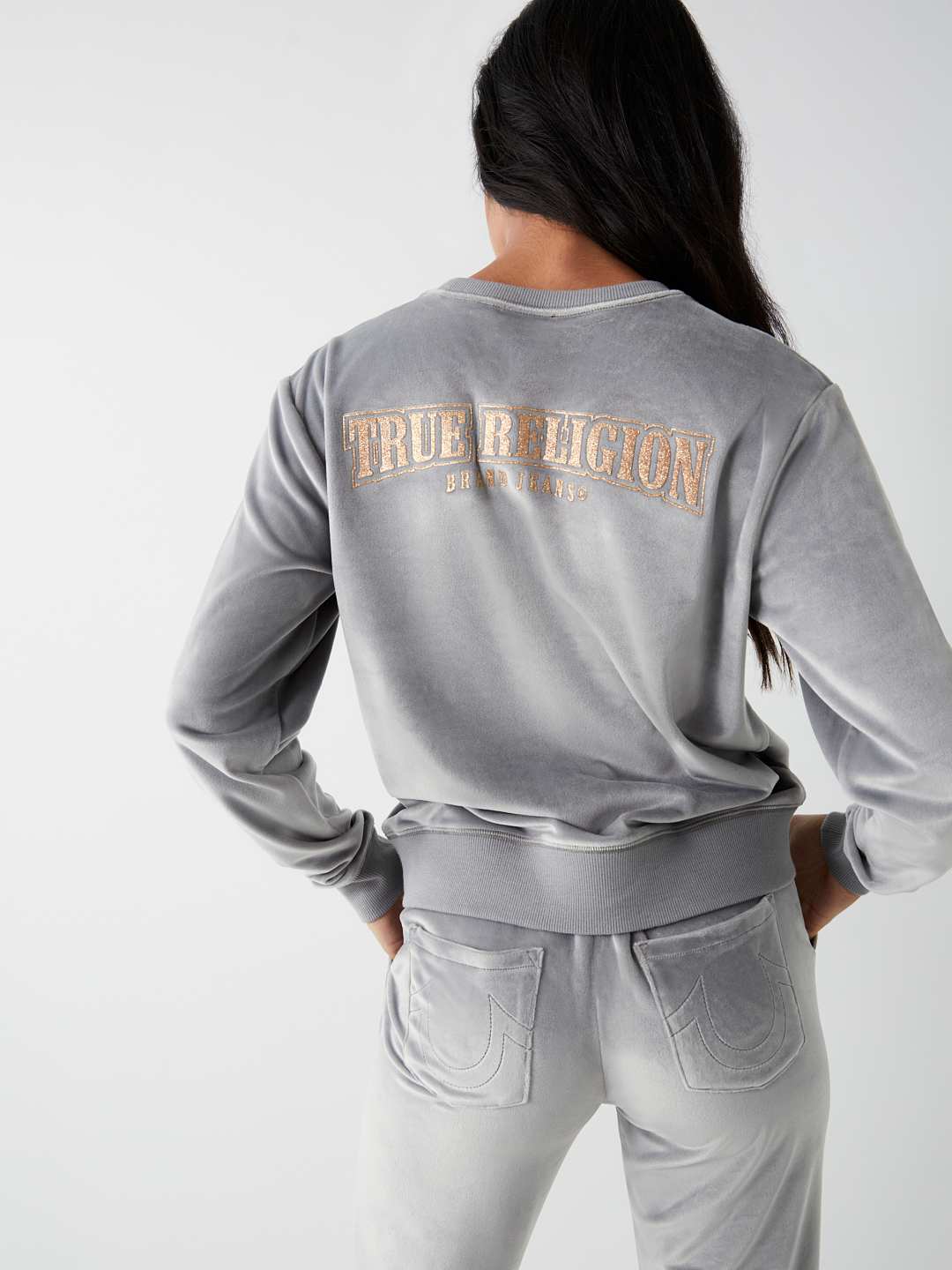 VELOUR LOGO SWEATSHIRT, image 3