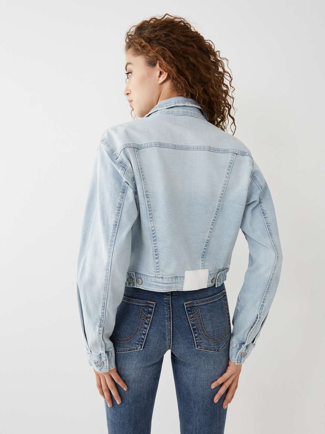 CROP DENIM JACKET - Blue | True Religion CROP DENIM JACKET - Blue | True Religion