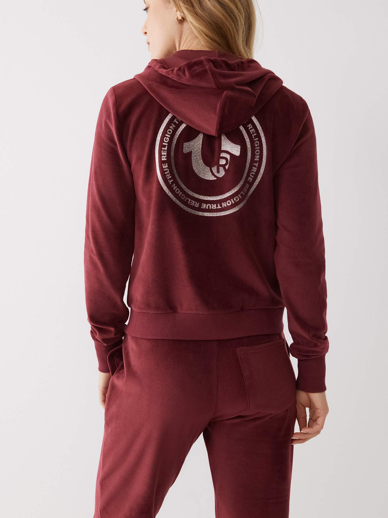 True religion sales burgundy hoodie