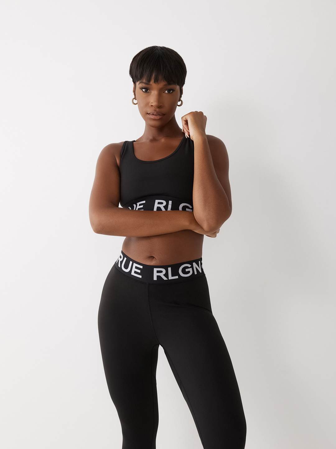 logo-waistband sports bra