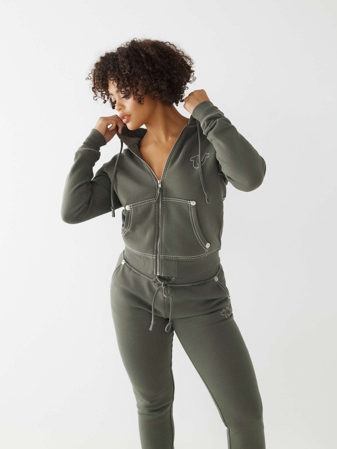 BIG T STITCH LOGO ZIP HOODIE, image 4