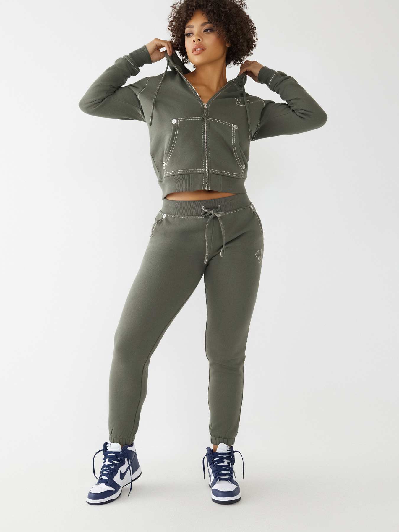 BIG T STITCH LOGO ZIP HOODIE, image 5