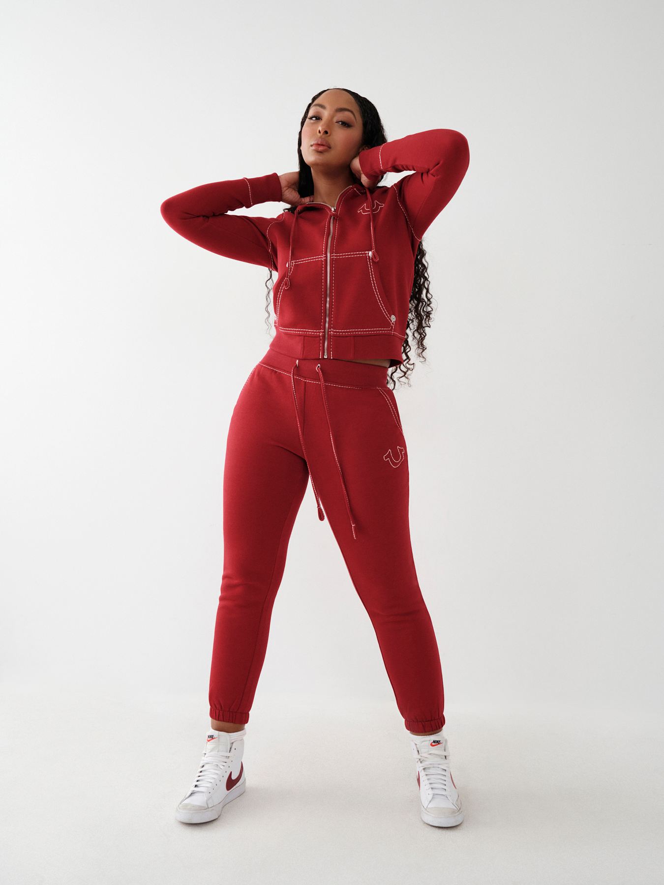 BIG T STITCH LOGO ZIP HOODIE