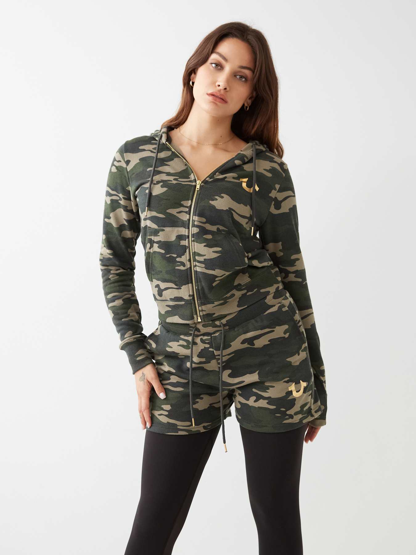 CAMO LOGO ZIP HOODIE