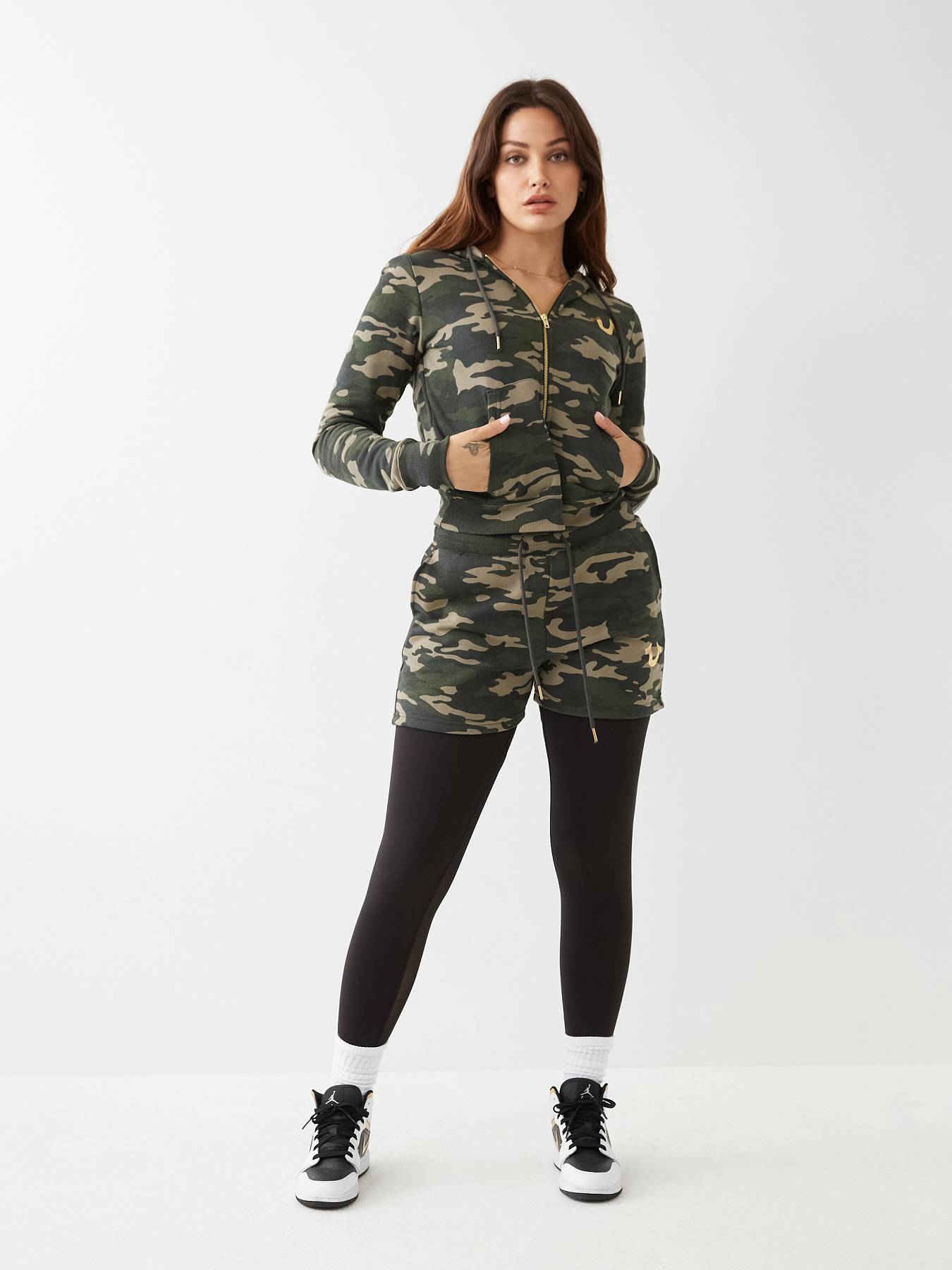 CAMO LOGO ZIP HOODIE