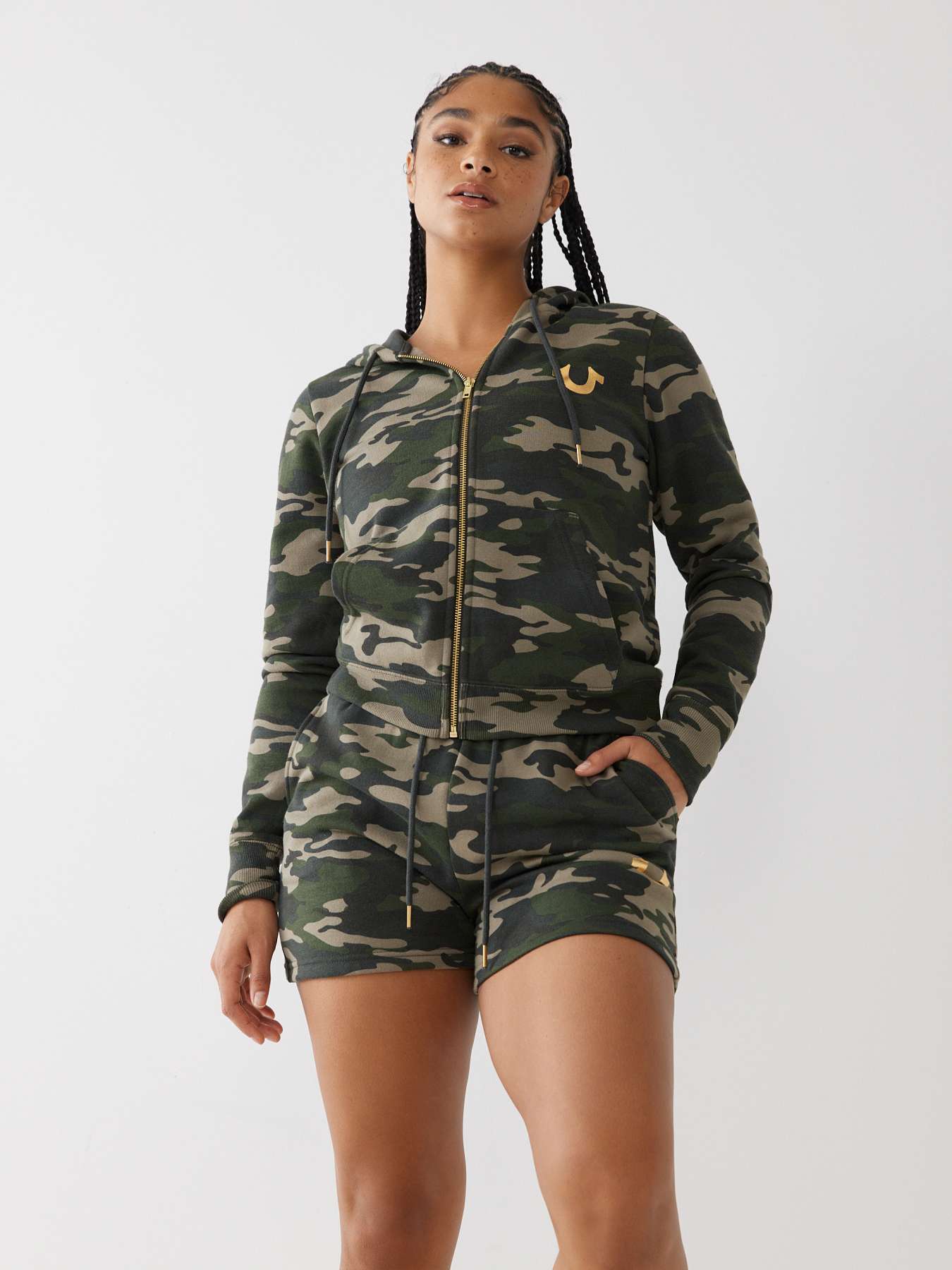 CAMO LOGO SWEAT SHORT