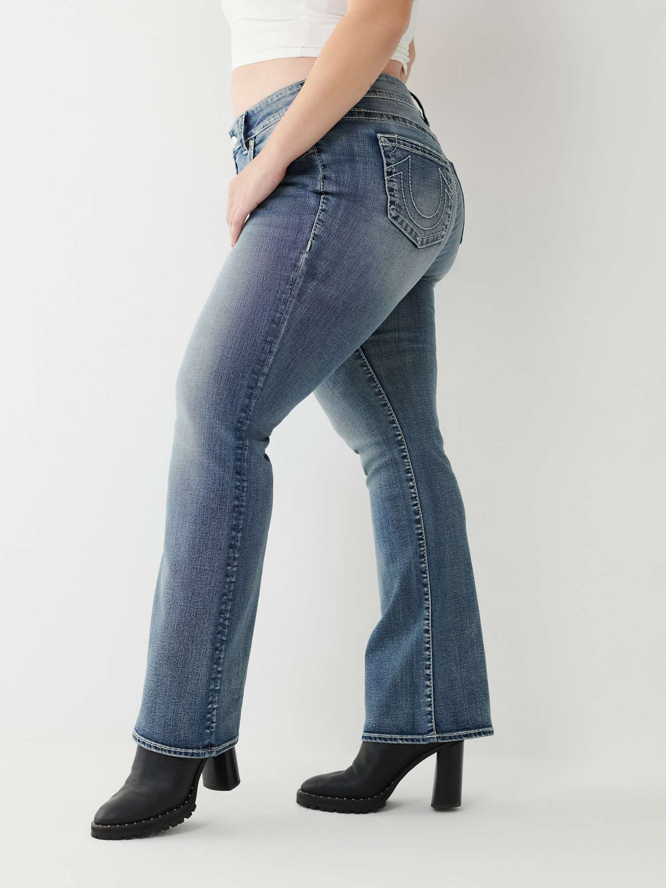 BECCA BIG T STITCH BOOTCUT JEAN