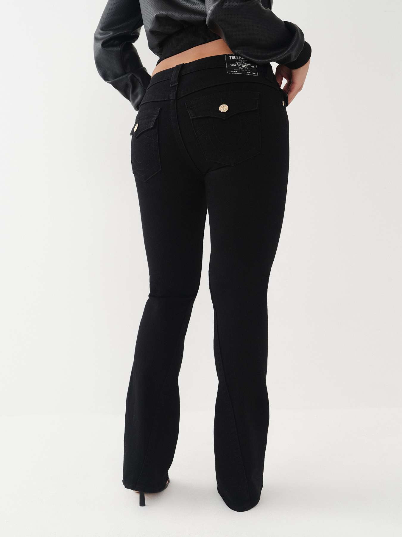 JOEY MID RISE FLAP FLARE JEAN - Black | True Religion