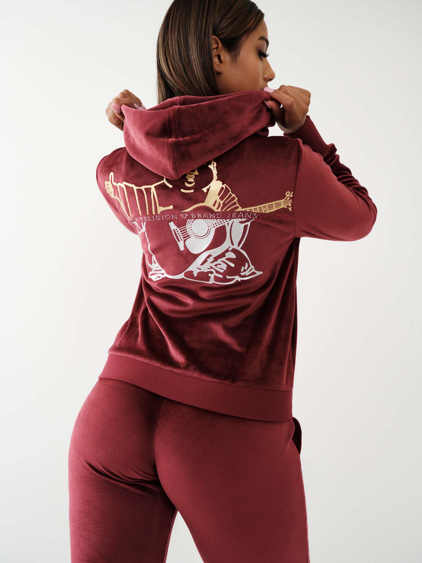 Sweatshirt Velours Zip Femme Taille L - Occasion Très Bon état, Coupe Regular, Sans Marque