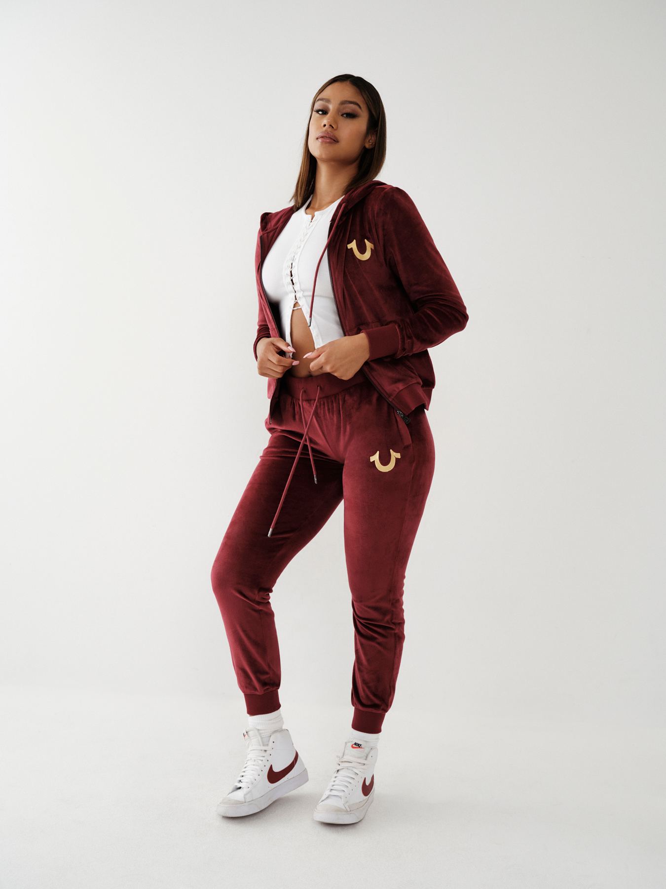 One Piece Velvet Long Sleeved Hoodie Romper with Zipper Closure