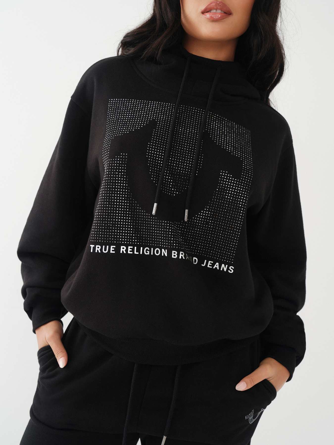 HAVE A NICE DAY HOODIE (BLACK WITH CRYSTALS)