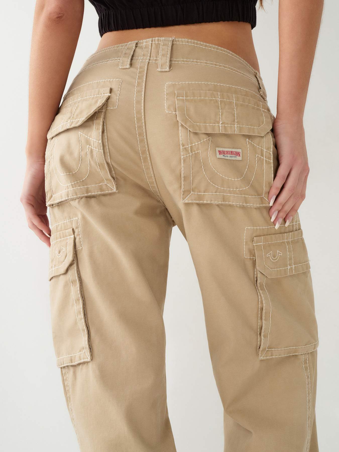 Buy VELCRO HIGH-RISE BROWN CARGO PANTS for Women Online in India