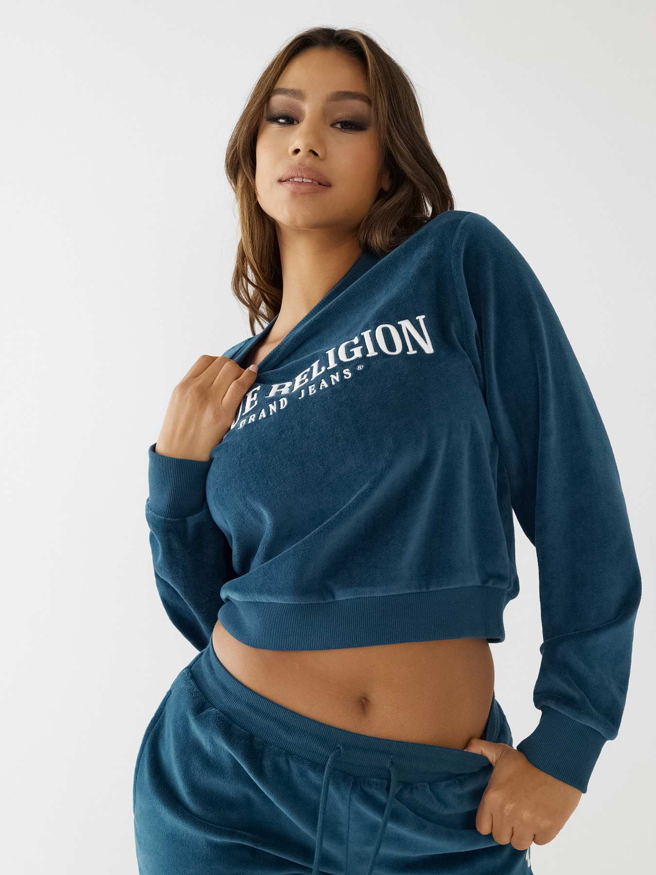 VELOUR LOGO SWEATSHIRT, image 2
