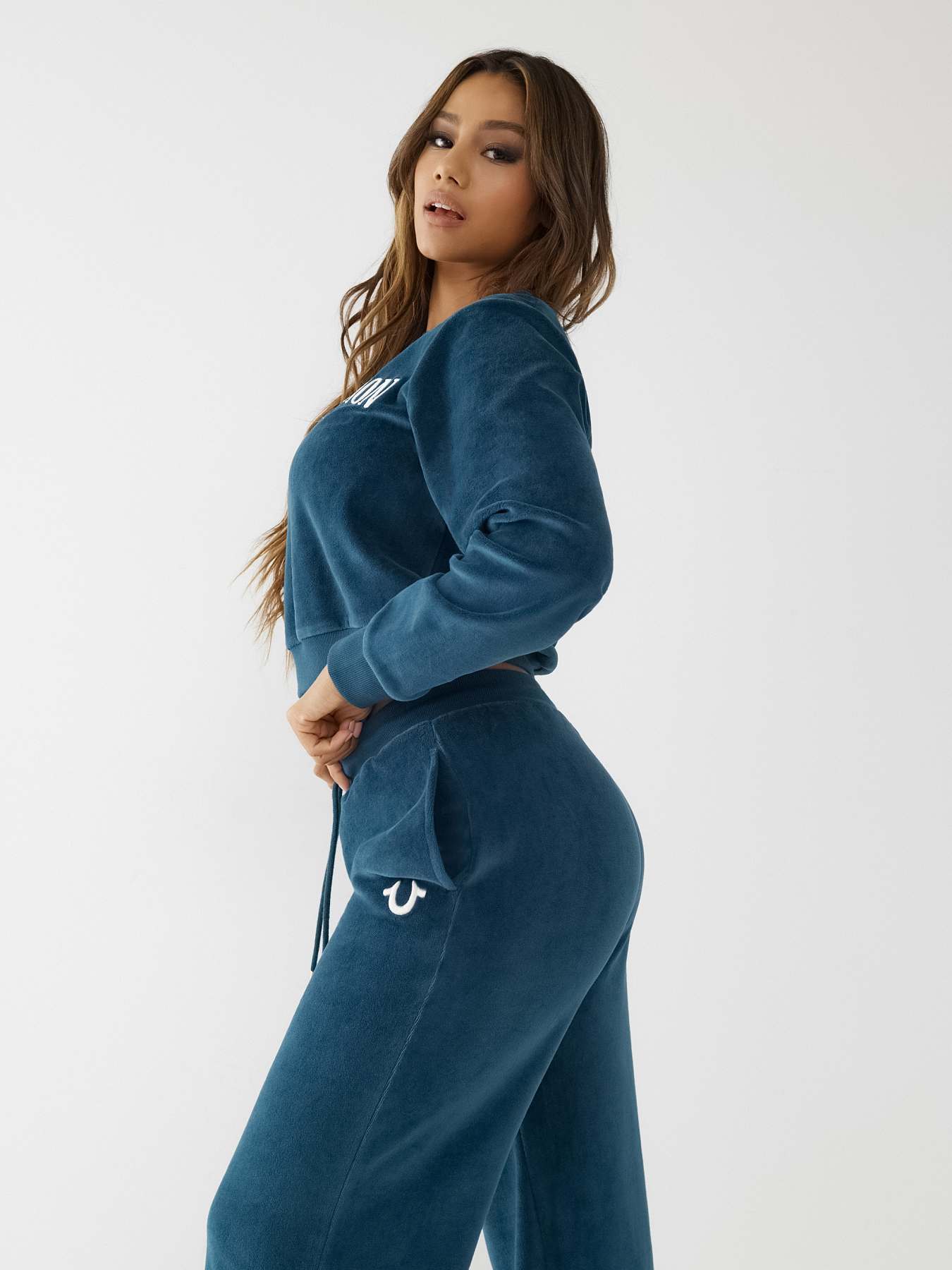 VELOUR LOGO SWEATSHIRT, image 1