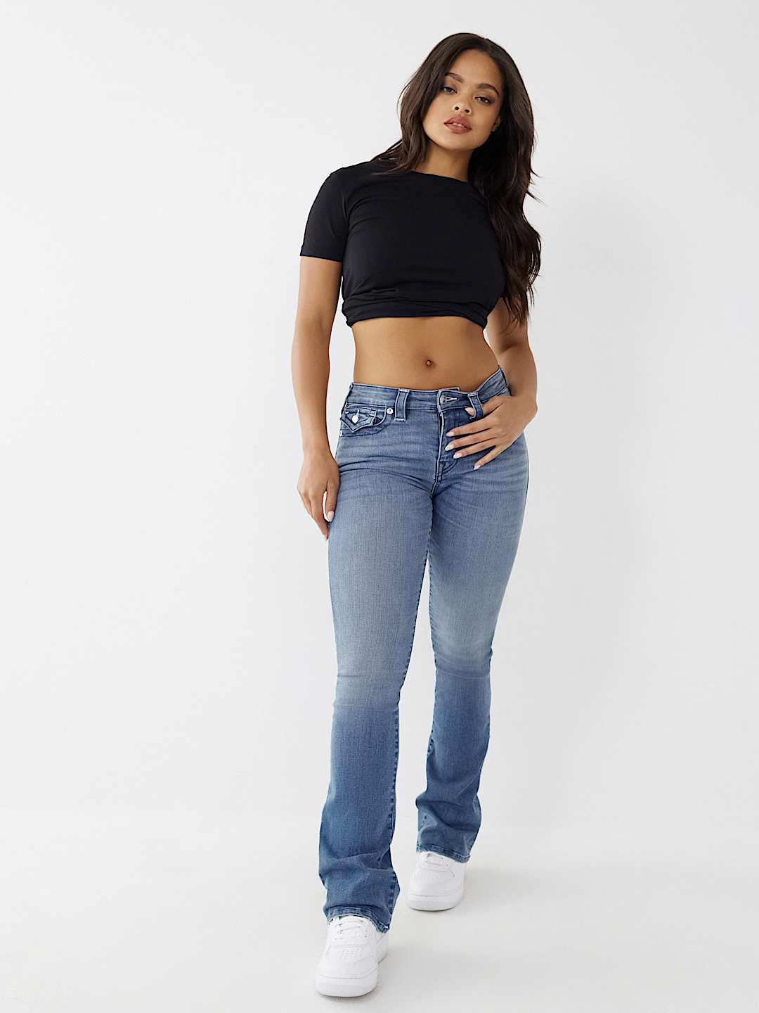 Женские джинсы‑клеш True Religion Becca, средняя посадка, средняя стирка Maze Runner