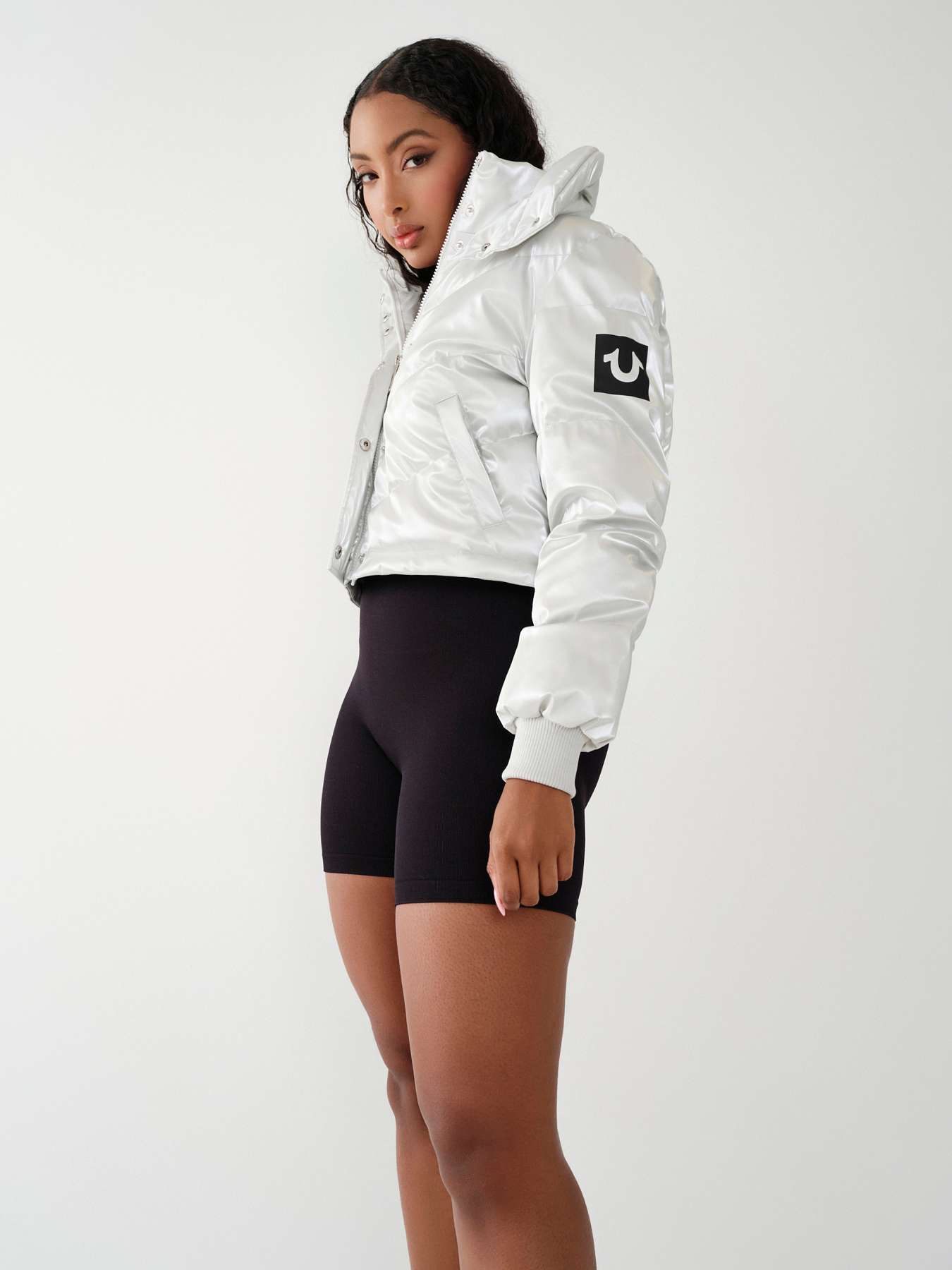 cropped nike puffer jacket