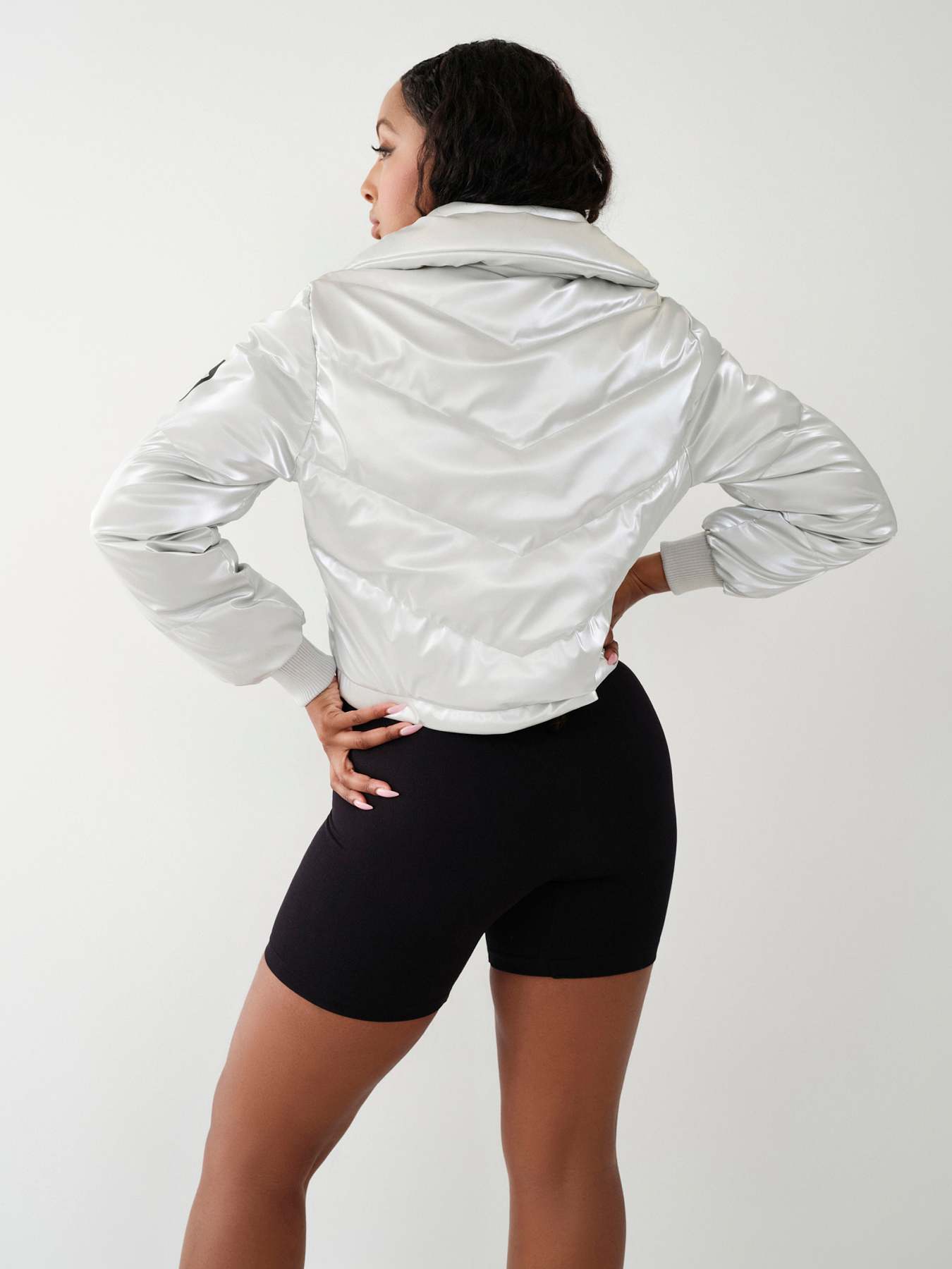 cropped nike puffer jacket