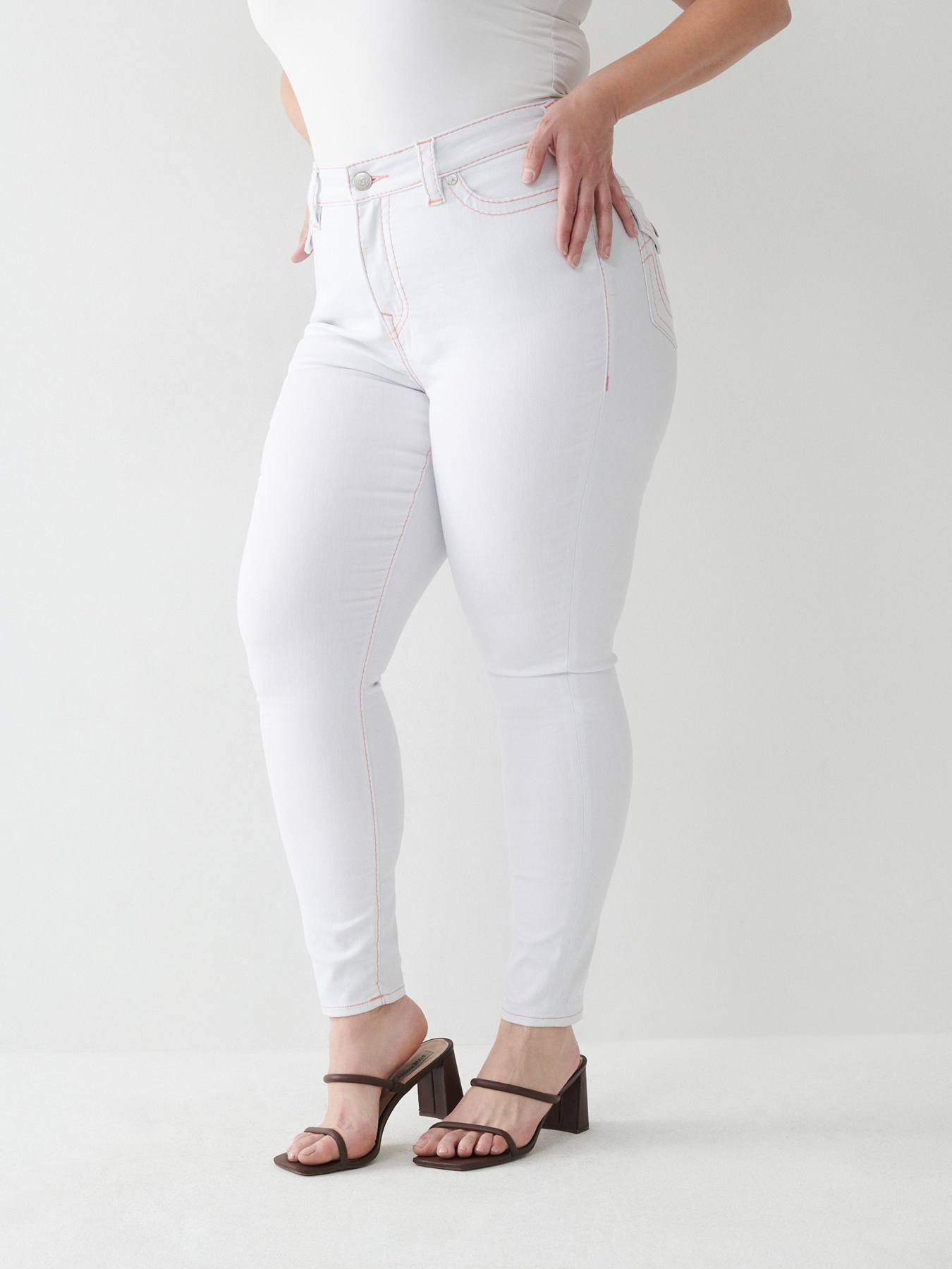 Jeannie2 High Waist White Jeans- Curvy