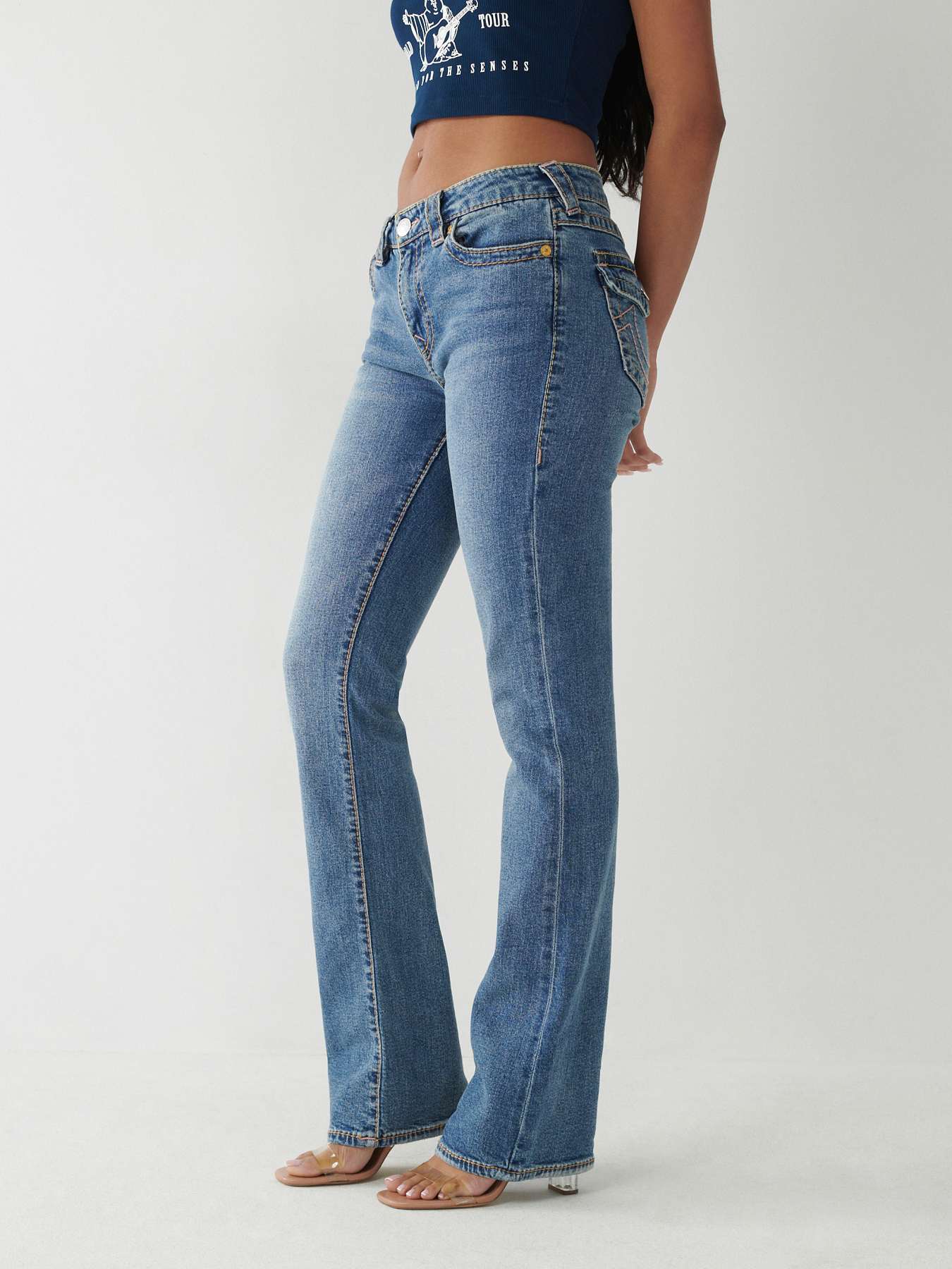 BECCA BIG T STITCH BOOTCUT JEAN