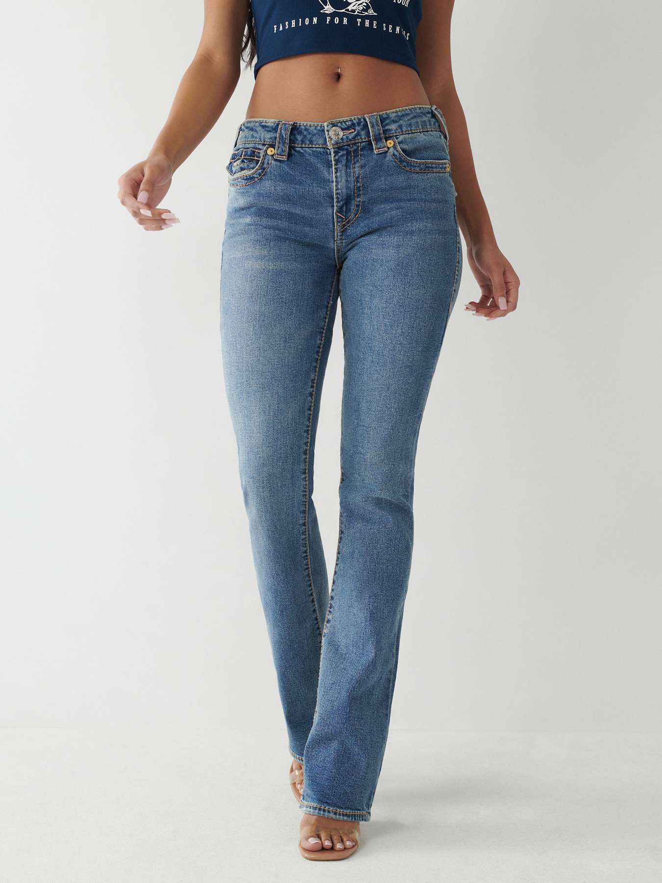 True Religion Becca Mid Rise Jeans in Blue