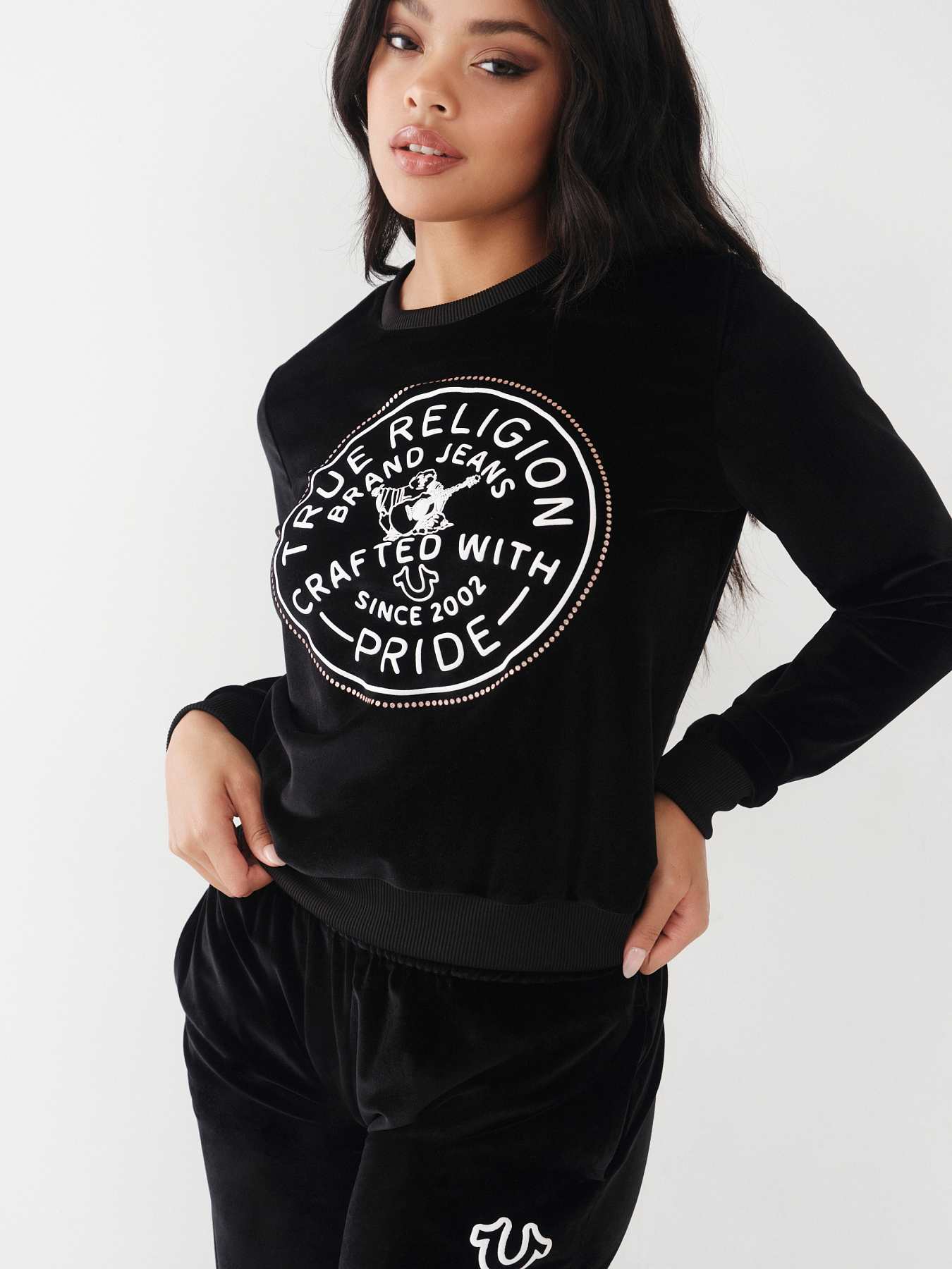 VELOUR CRYSTAL SWEATSHIRT