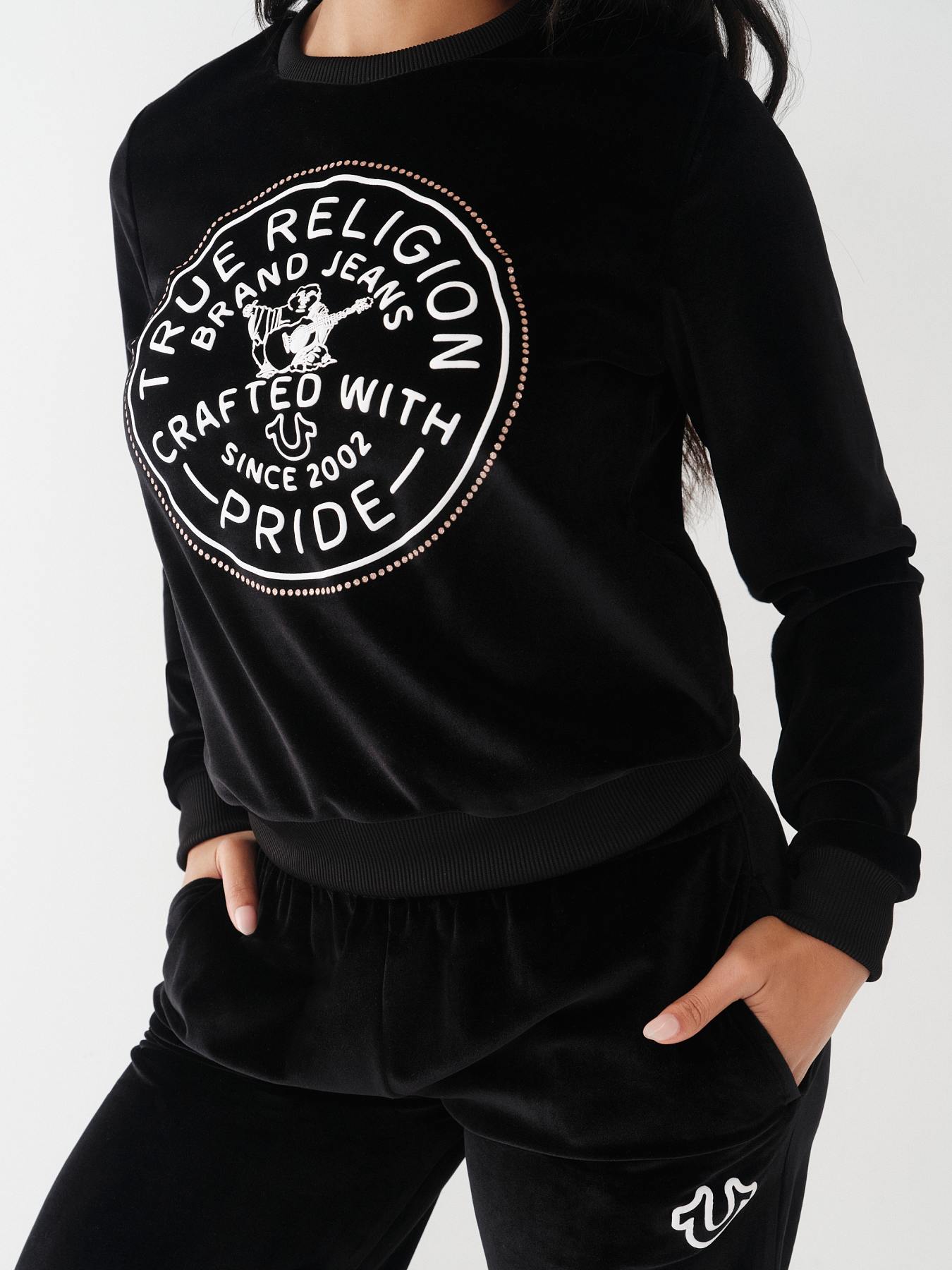 VELOUR CRYSTAL SWEATSHIRT