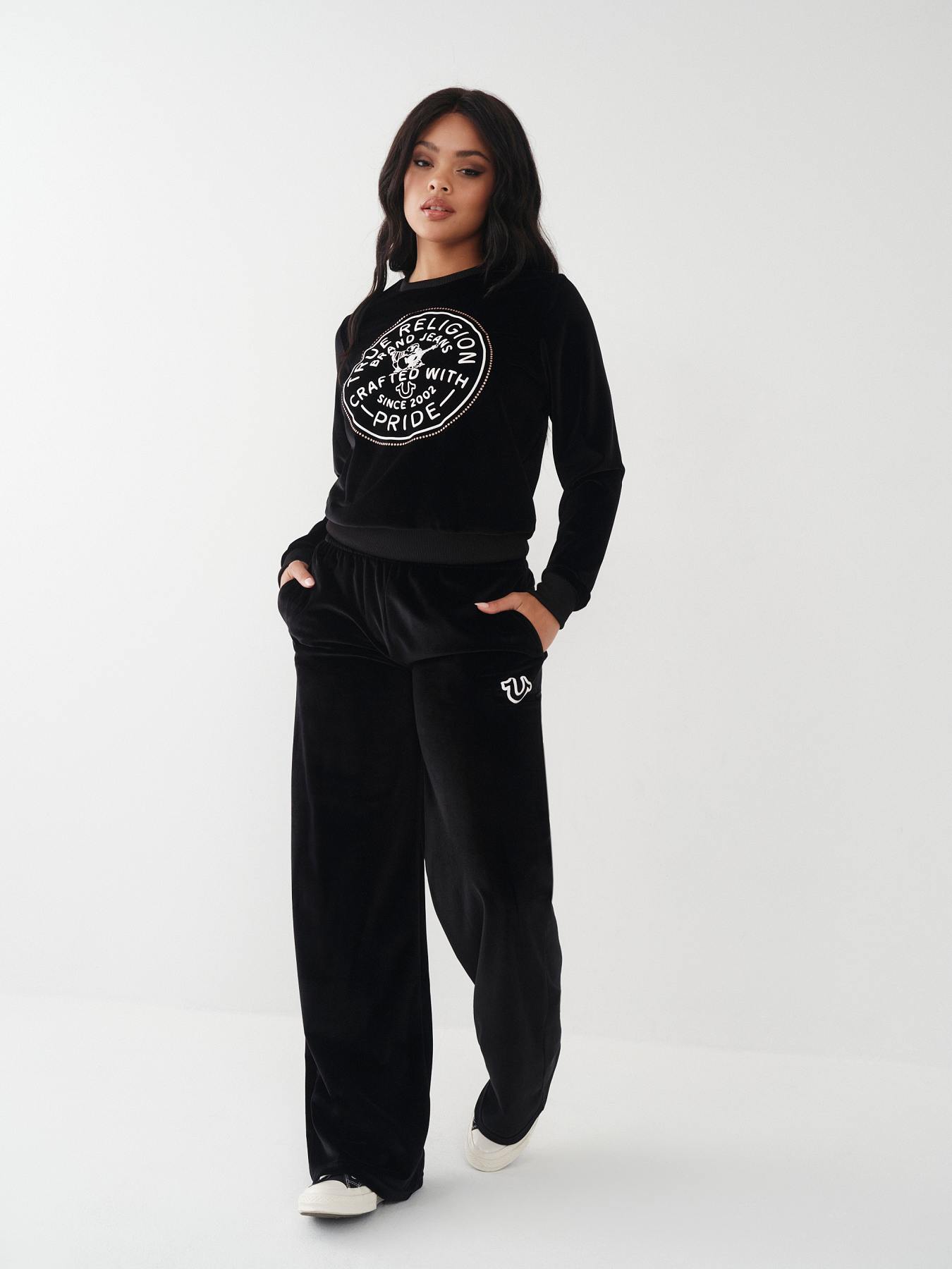 VELOUR CRYSTAL SWEATSHIRT