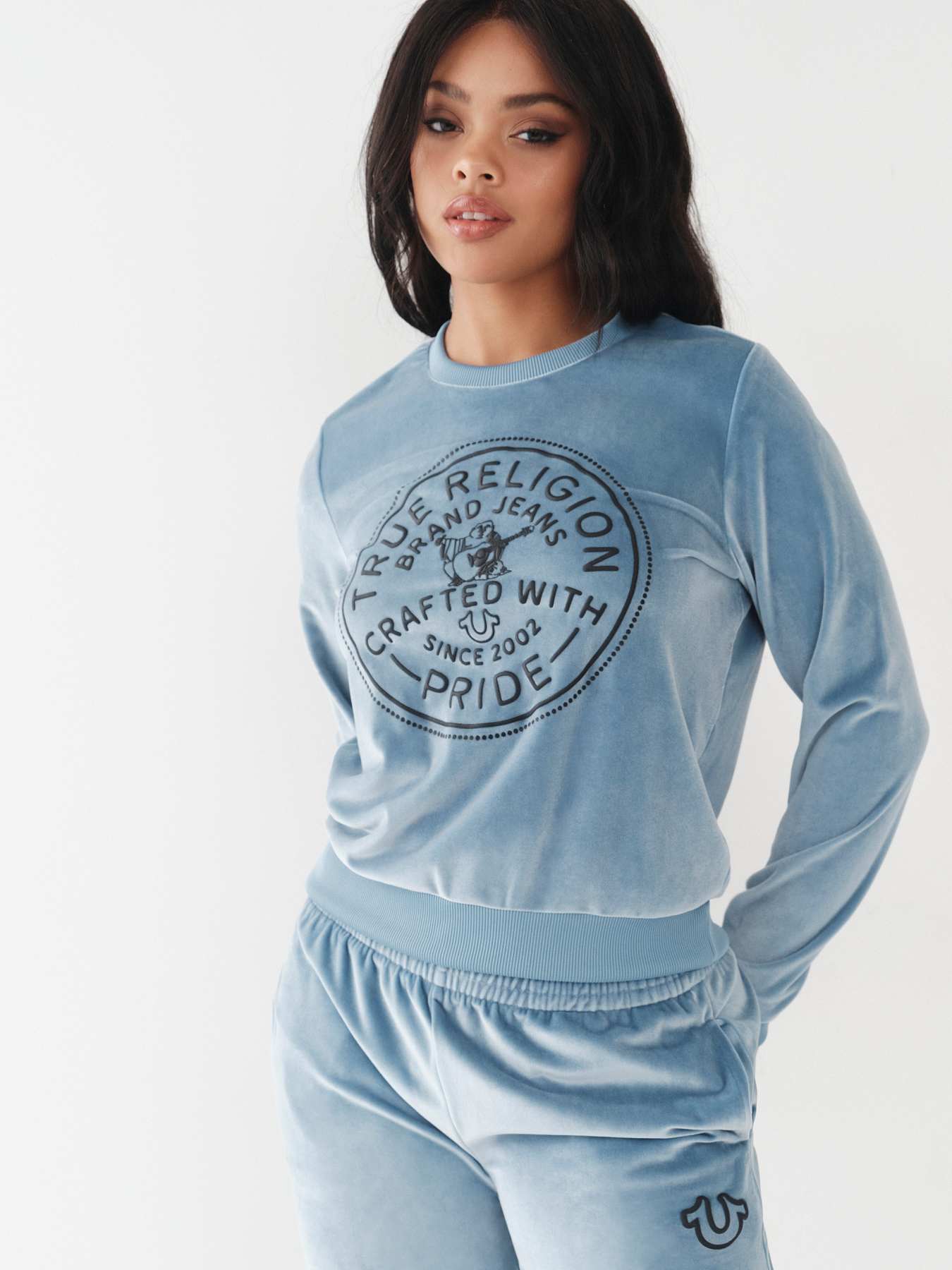 VELOUR CRYSTAL SWEATSHIRT