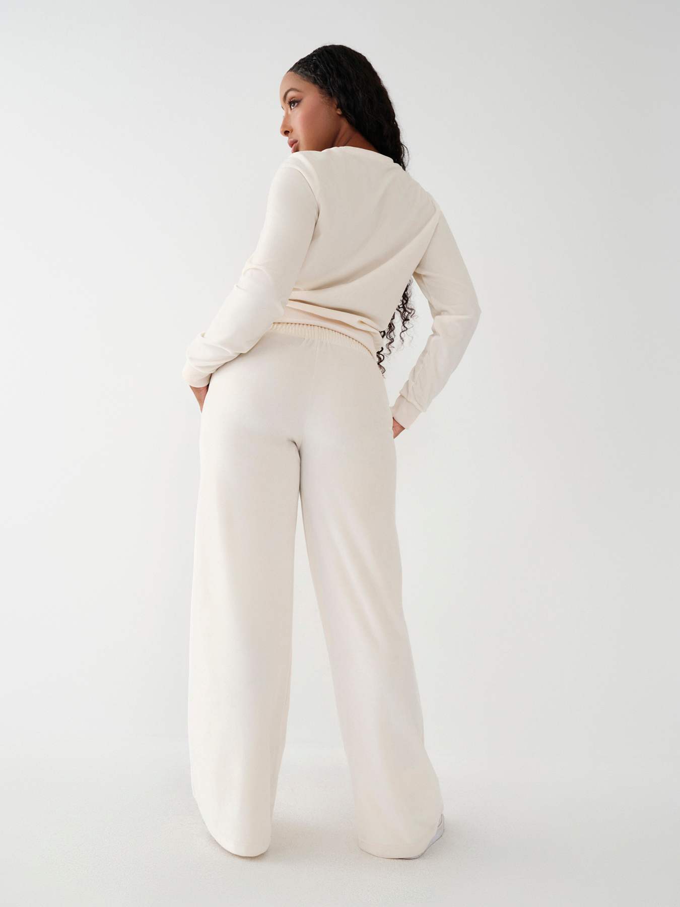 VELOUR WIDE LEG LOUNGE PANT, image 2