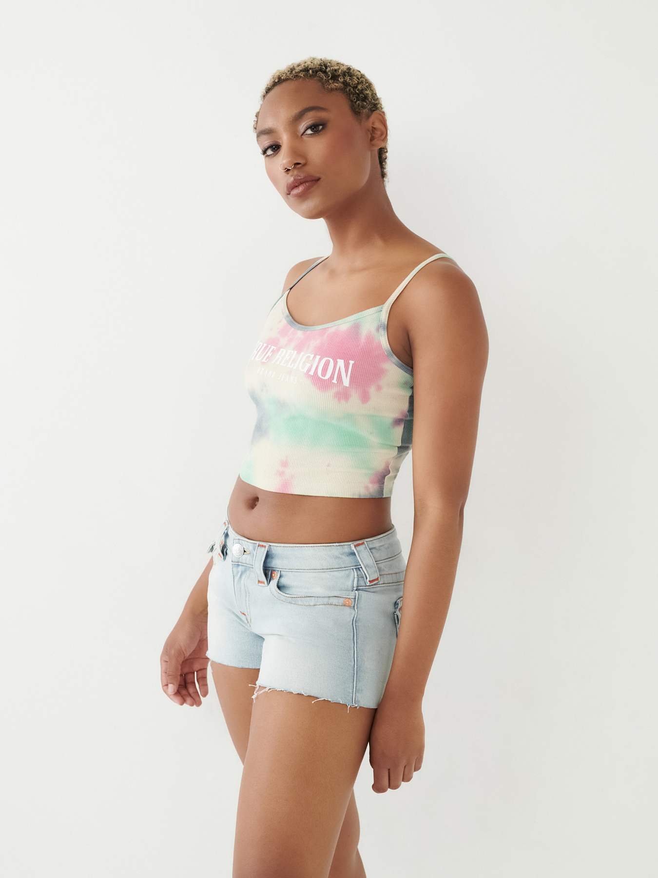 TIE DYE LOGO CROP CAMI, image 4