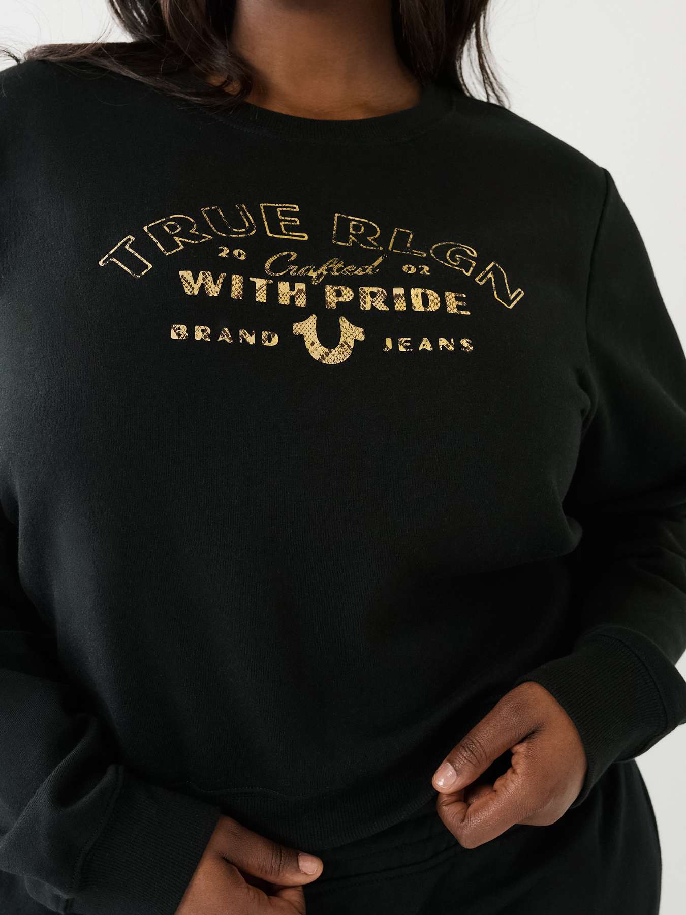 True religion jumper black best sale and gold