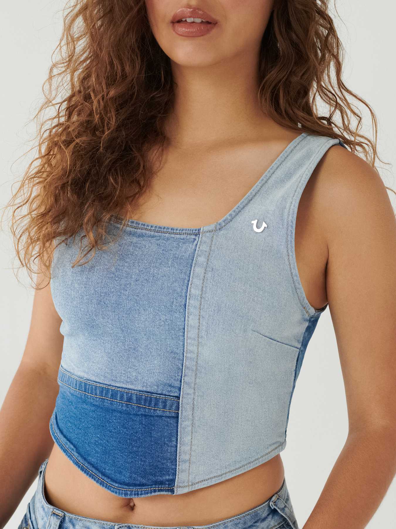 Fashion Blue Denim Bustier Crop Top Jeans Corset Top Algeria