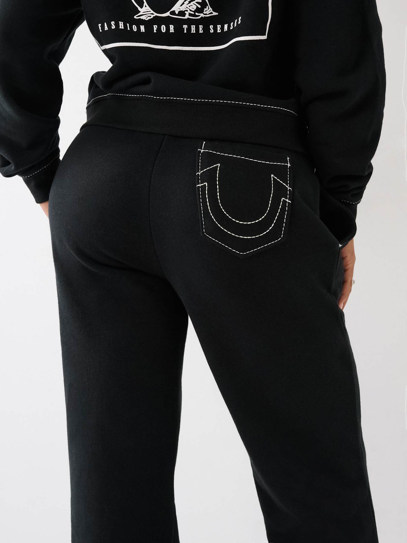 Black true religion online joggers