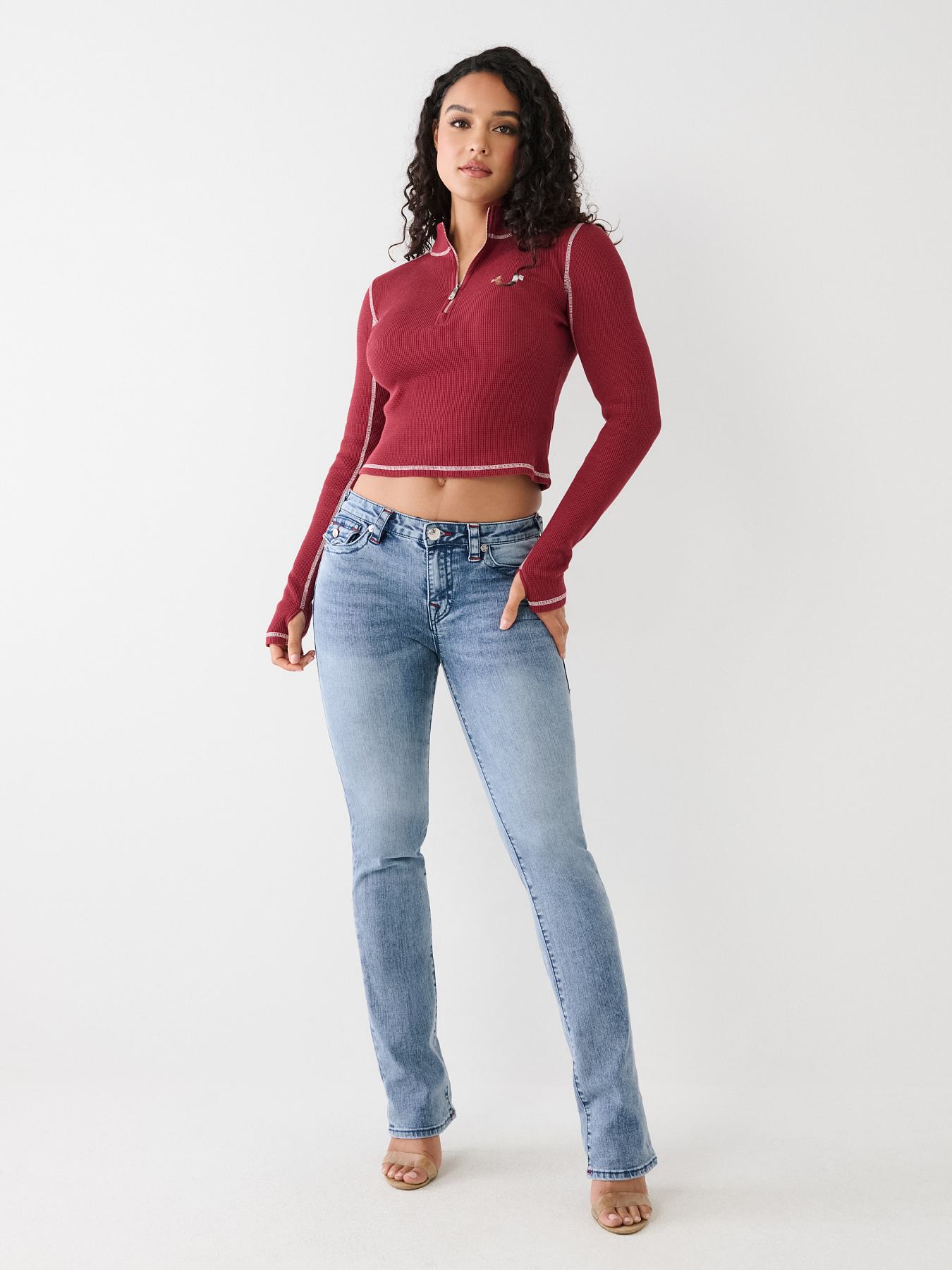 half zip running top ladies