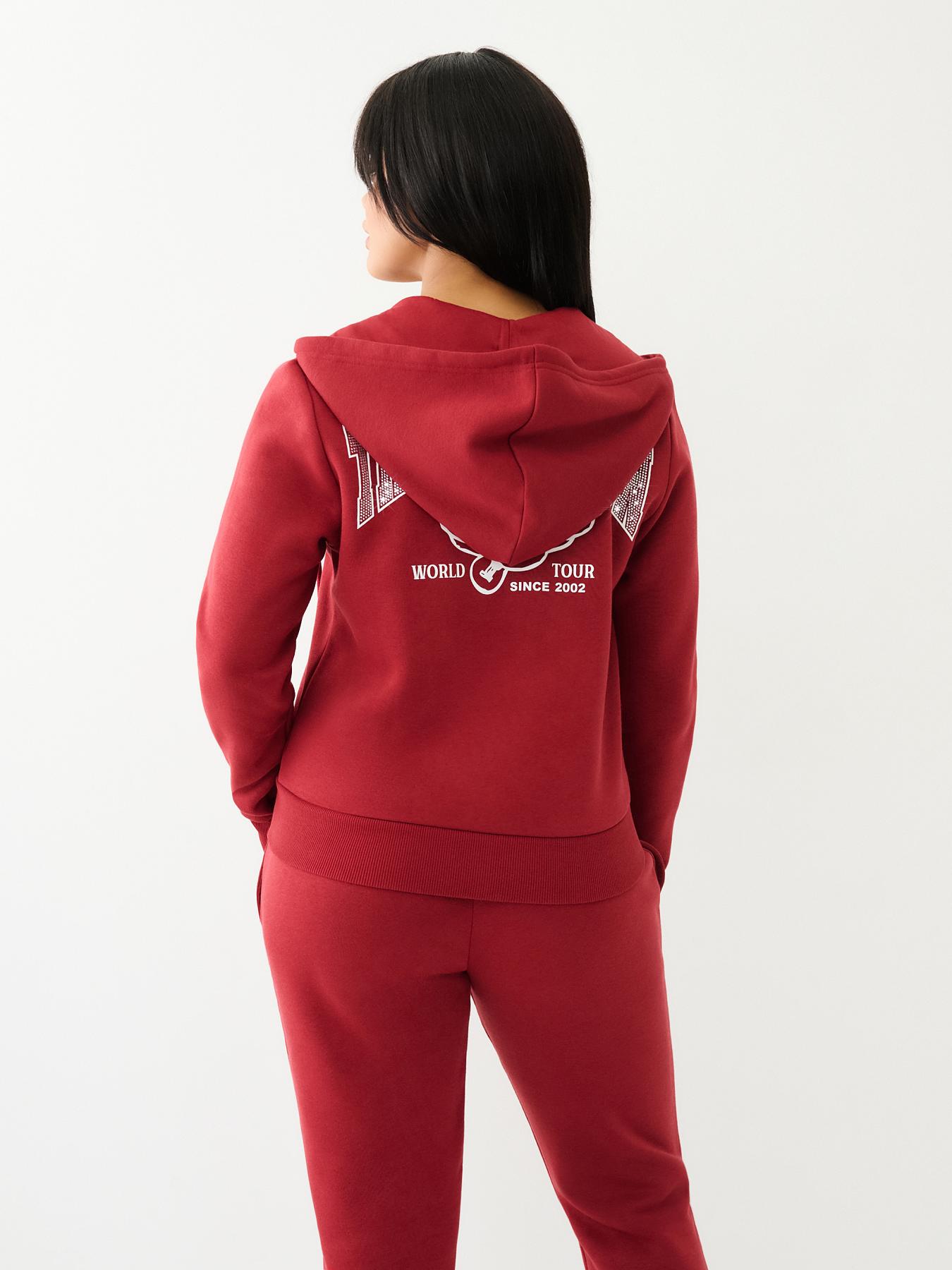 CRYSTAL ZIP HOODIE Red True Religion