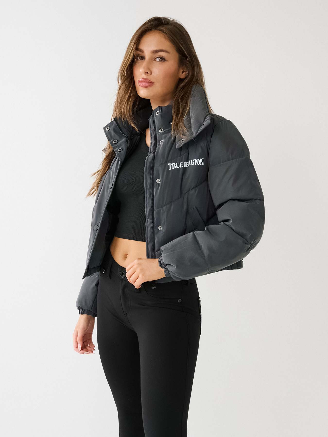 True religion store logo puffer jacket