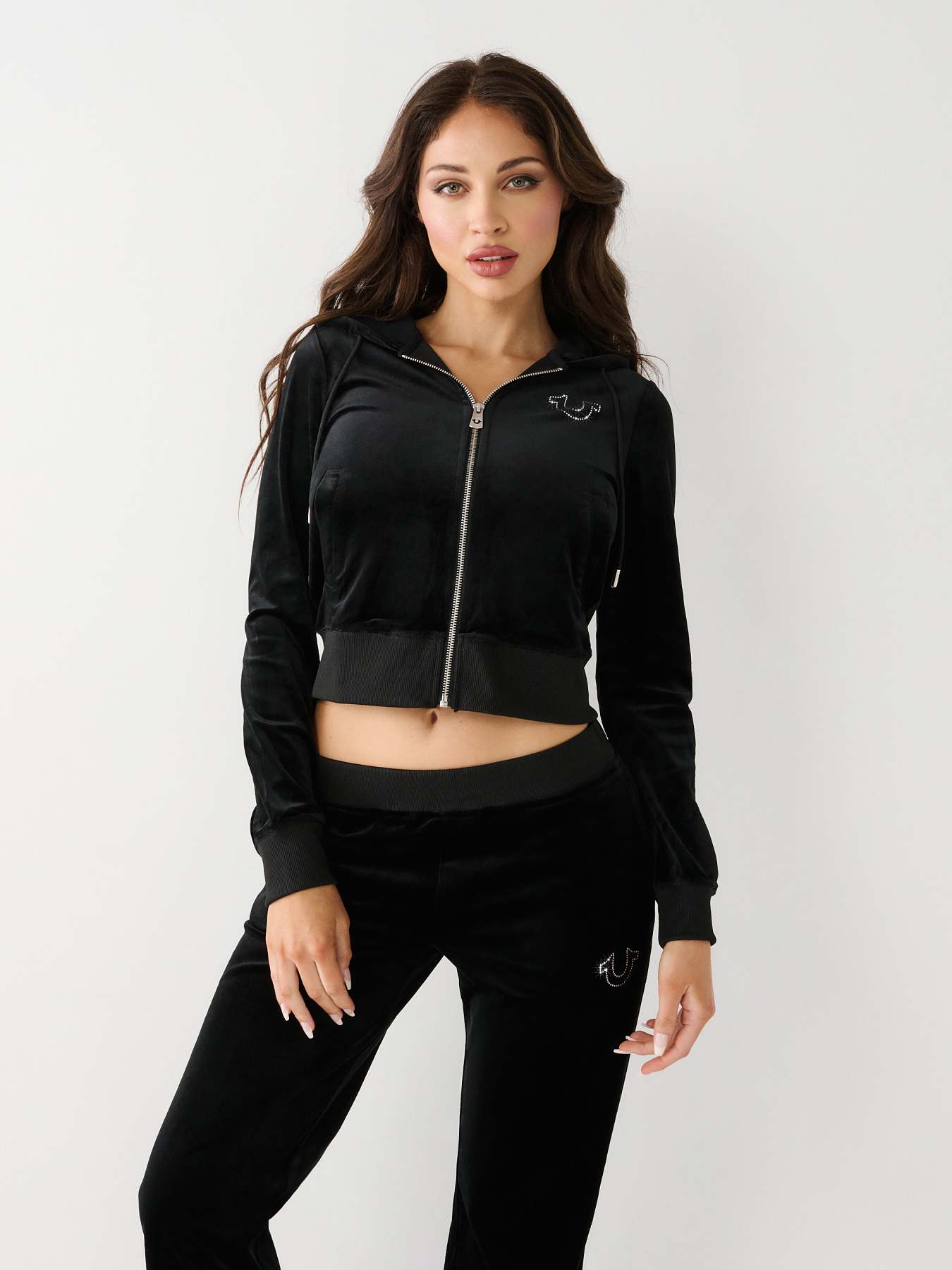 Crystal Hoodie  Crystal hoodie, Cropped black jeans, Crewneck sweatshirt  women