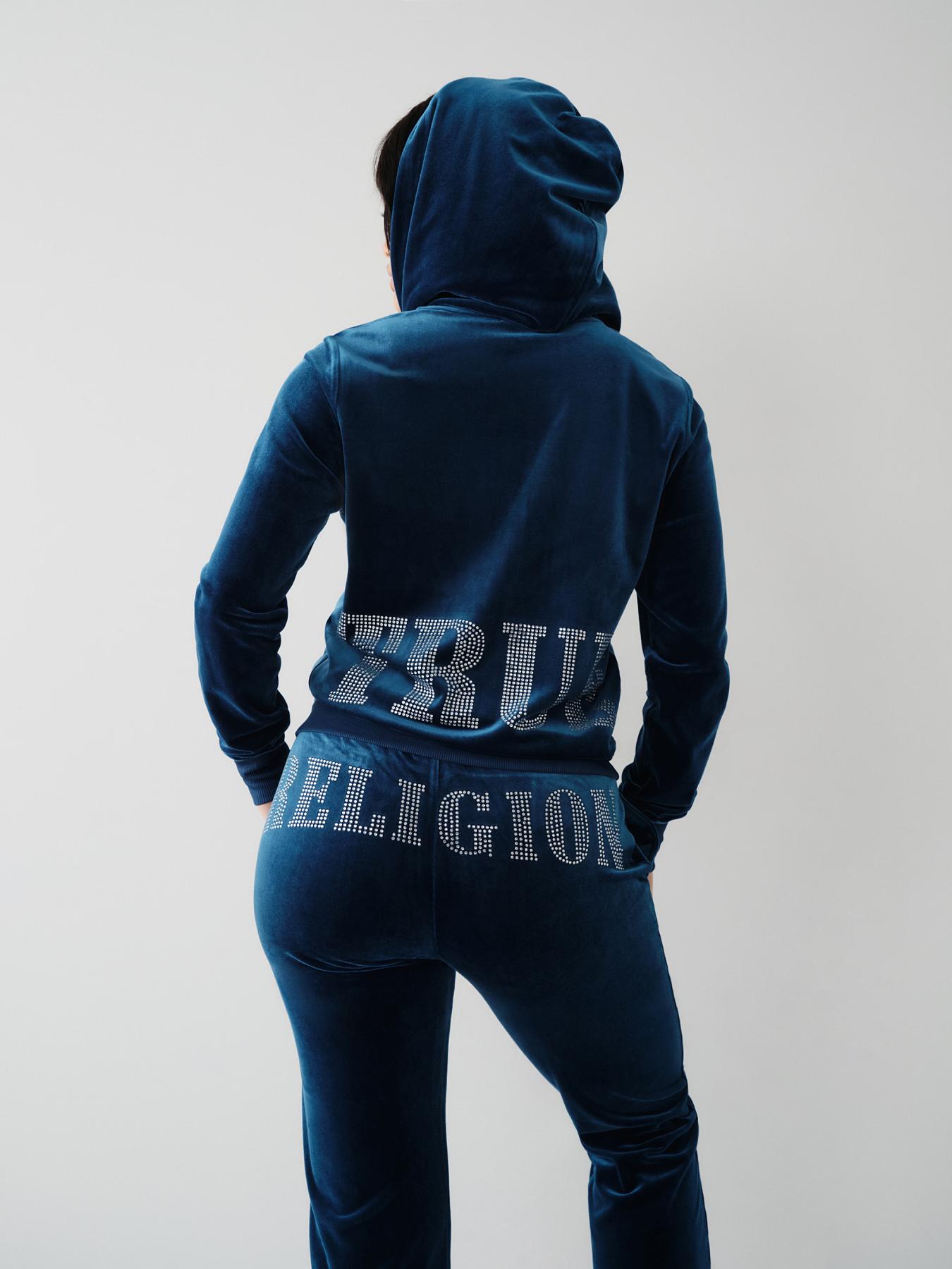 SUDADERA CON CAPUCHA, CIERRE Y LOGOTIPO DE CRISTALES, image 1