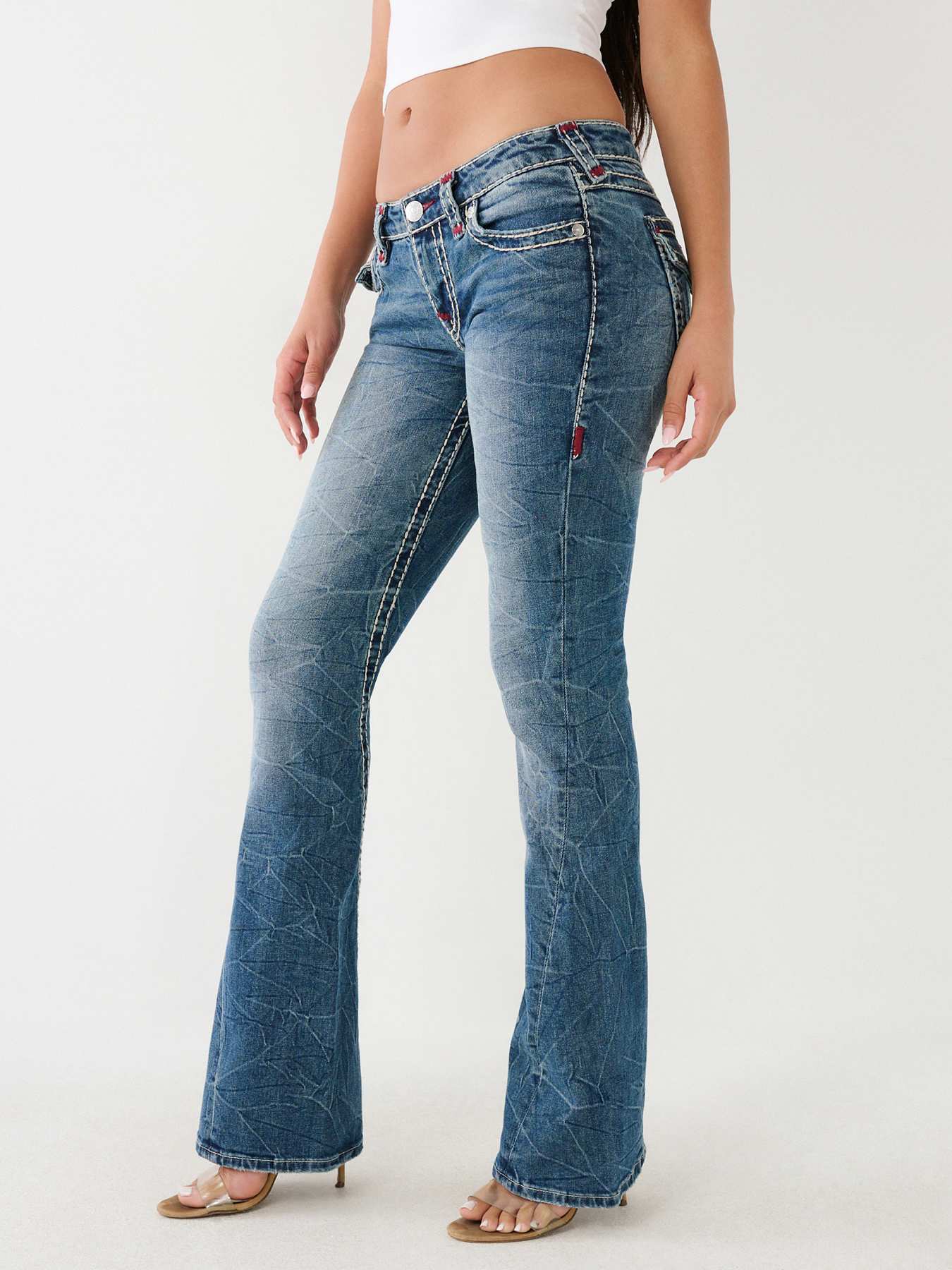 True Religion Joey Low-Rise Flare Jean - Macau