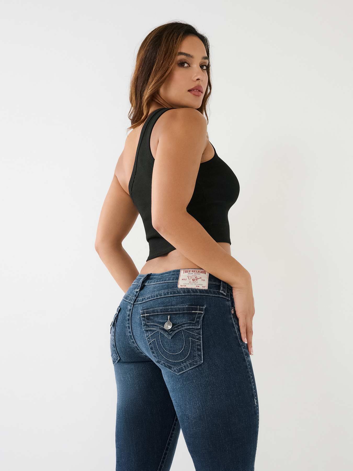 CRYSTAL JOEY LOW RISE FLARE JEAN