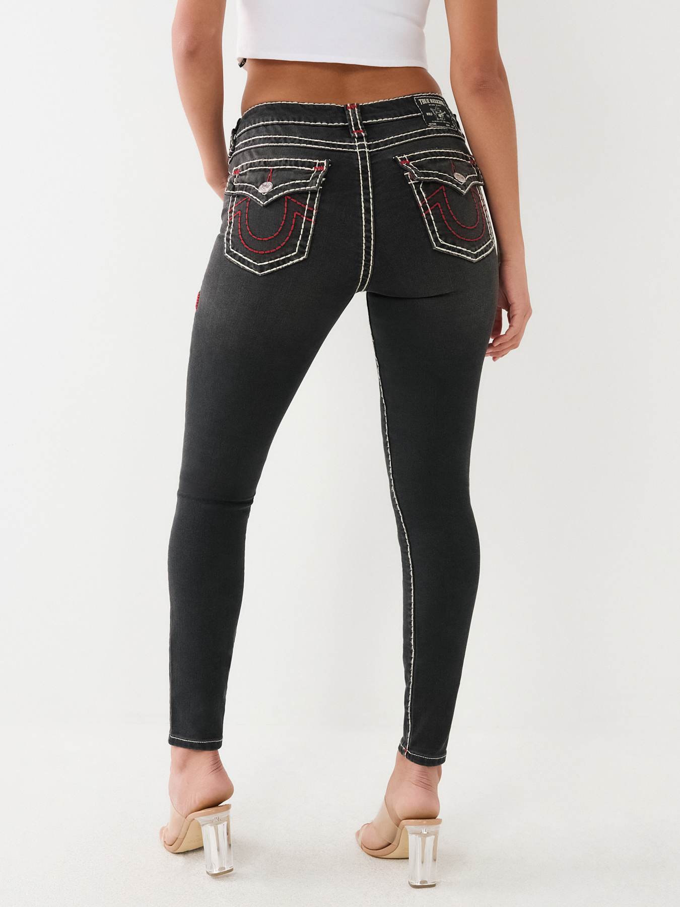 C'EST TOI CTB668 Mid Rise 2 Button Push Up Skinny Jeans