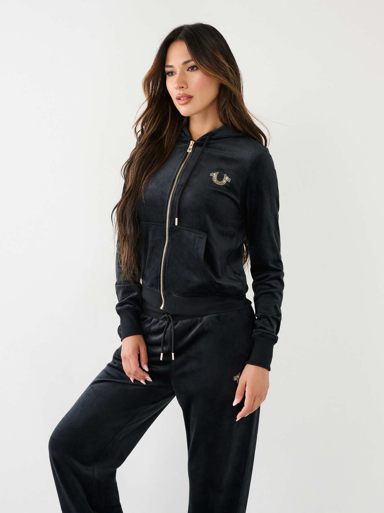 True religion top velour tracksuit womens