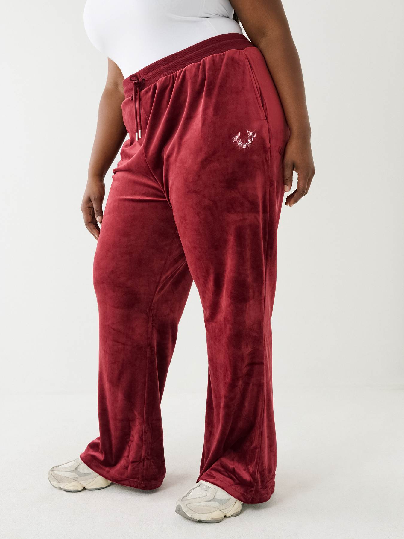 CRYSTAL VELOUR LOGO TRACK PANT, image 4
