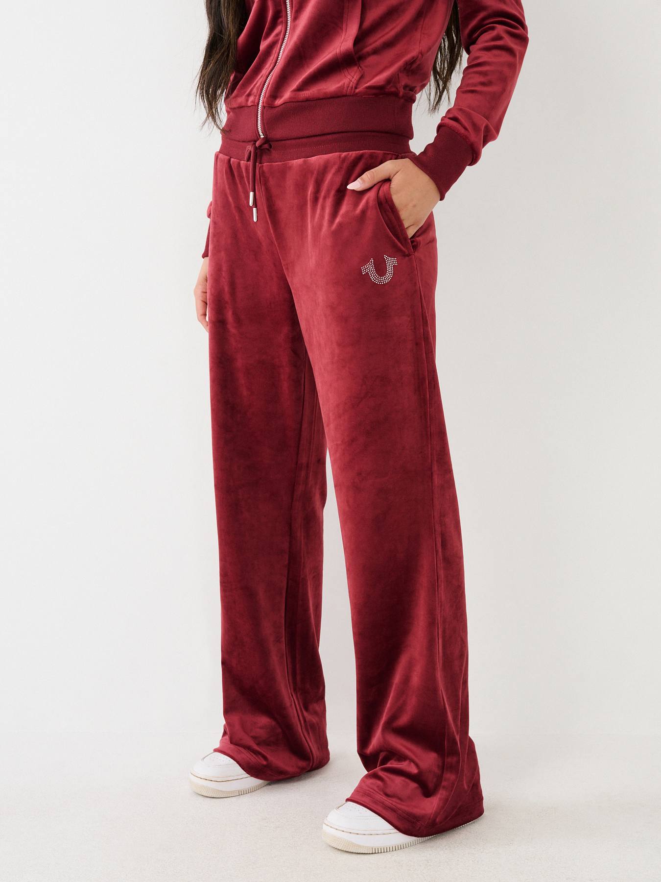 CRYSTAL VELOUR LOGO TRACK PANT, image 6