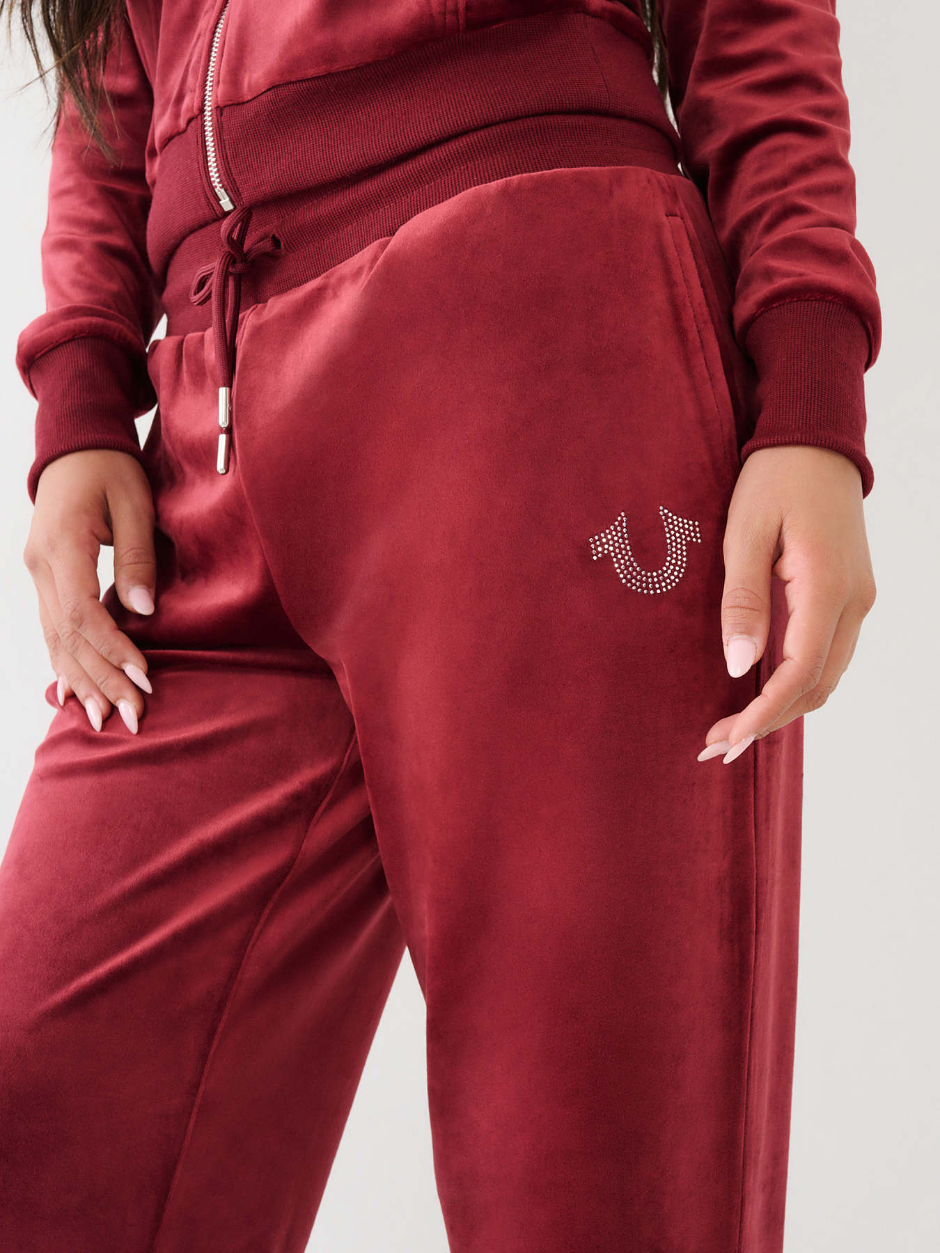 CRYSTAL VELOUR LOGO TRACK PANT, image 8