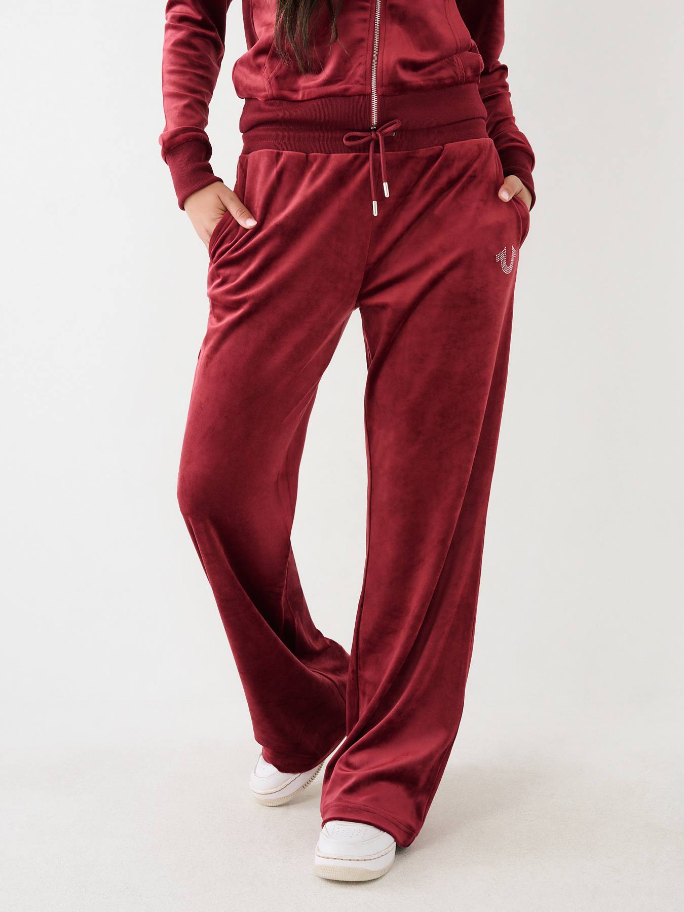 CRYSTAL VELOUR LOGO TRACK PANT, image 9