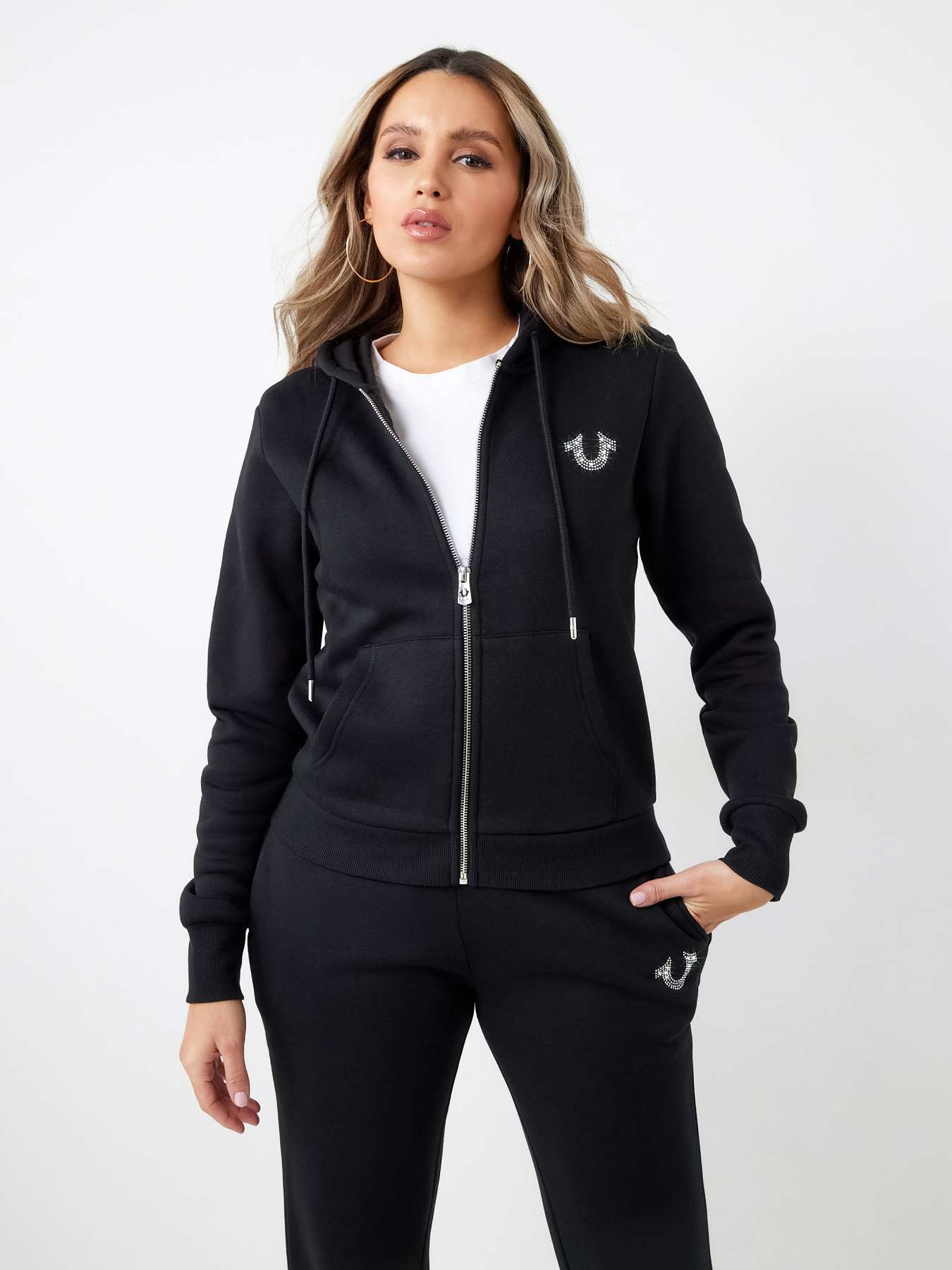 CRYSTAL HORSESHOE ZIP HOODIE True Religion