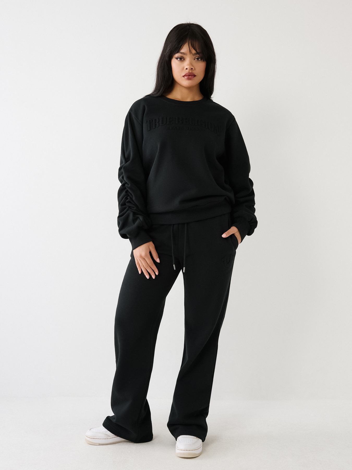 TRUE RUCHED RELAXED SWEATSHIRT