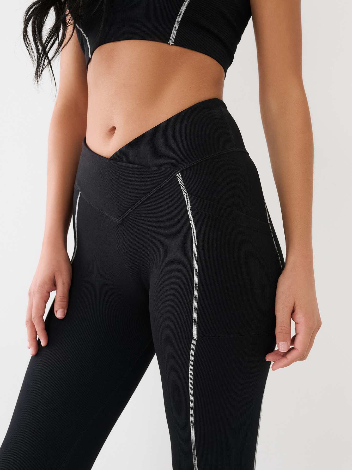 METALLIC TR LOGO RIB LEGGING