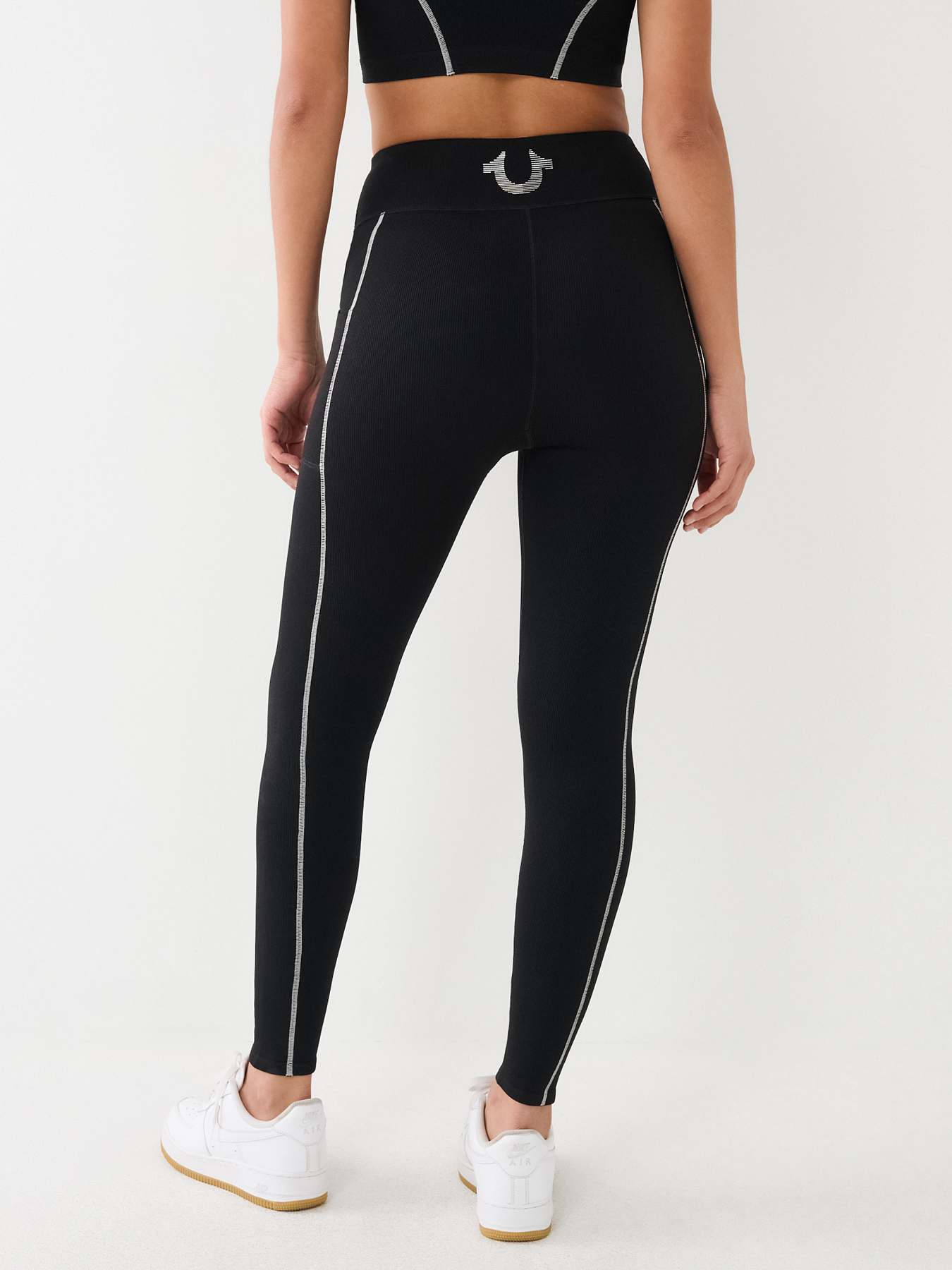 Leila Ribbed V-front Flared Trousers